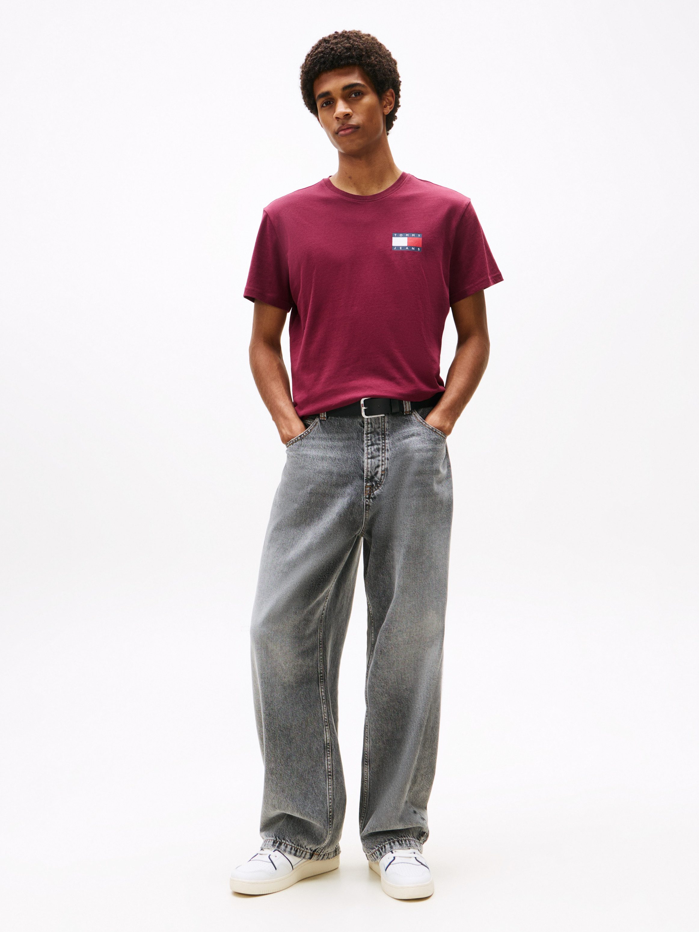 TOMMY JEANS T-shirt TJM SLIM ESSENTIAL FLAG TEE EXT