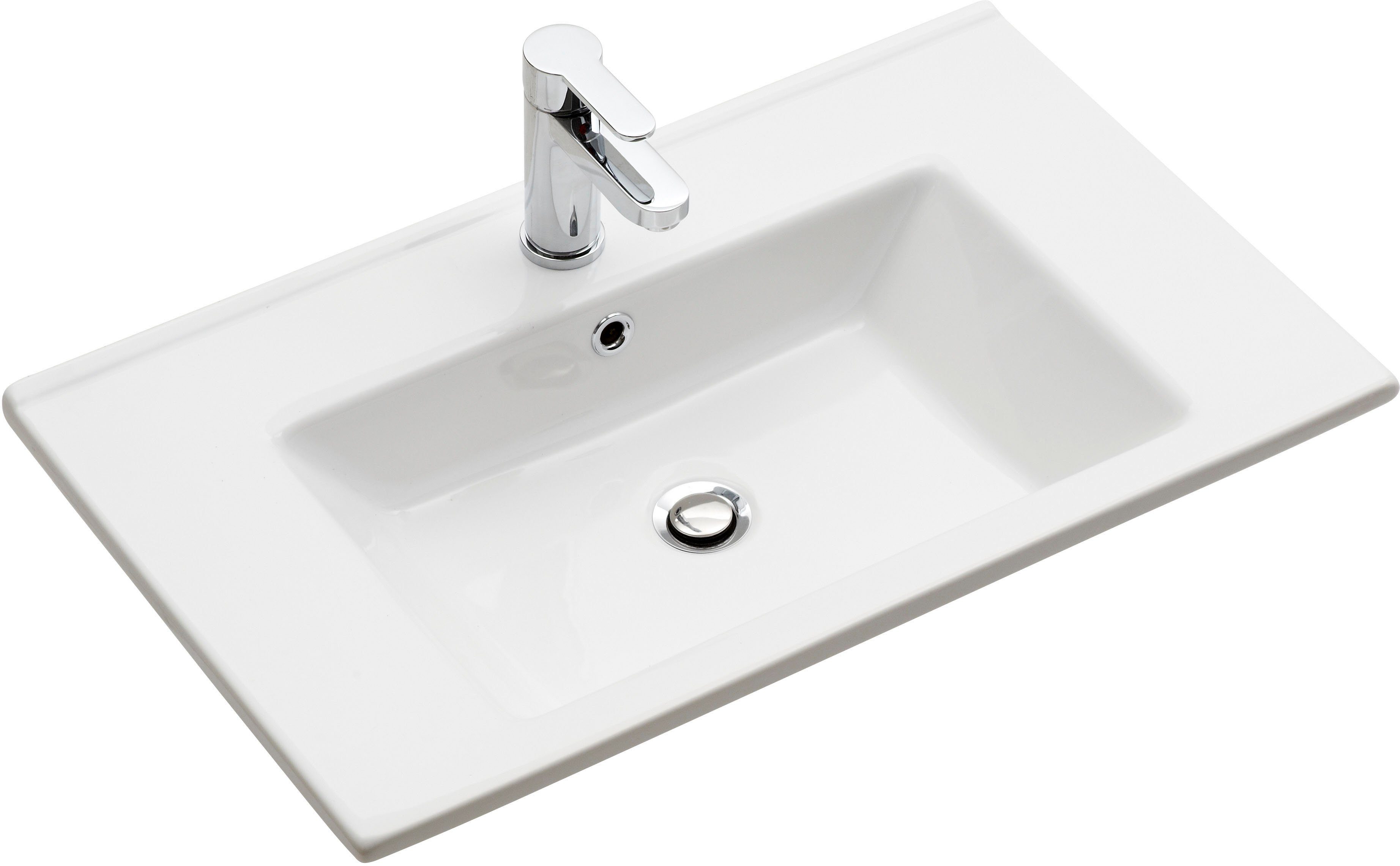 Saphir Badkamerserie Quickset 945 keramieken wastafelonderkast met onderkast, 75 cm breed Wastafelmeubel, 2 deuren, 1 lade, inclusief deurdemper, wastafelonderkast set (1 stuk)