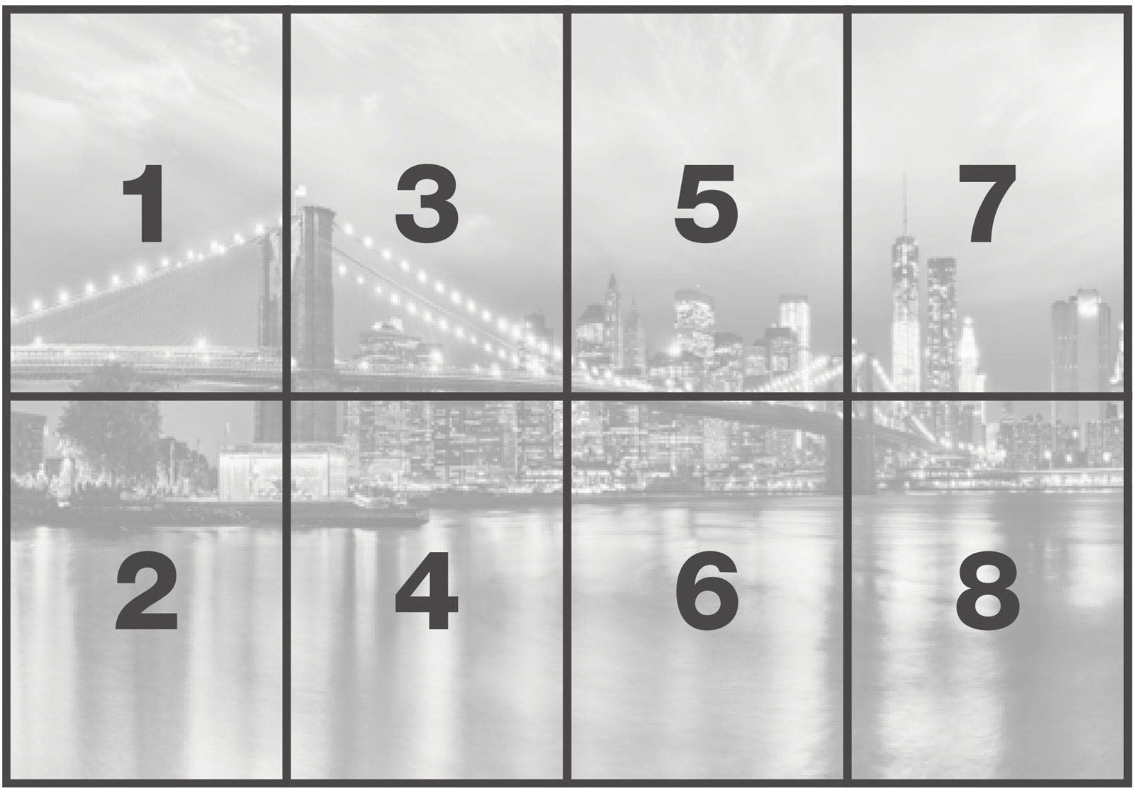 Komar Fotobehang Brooklyn B/W - Afmeting 368 x 254 cm (1 stuk)