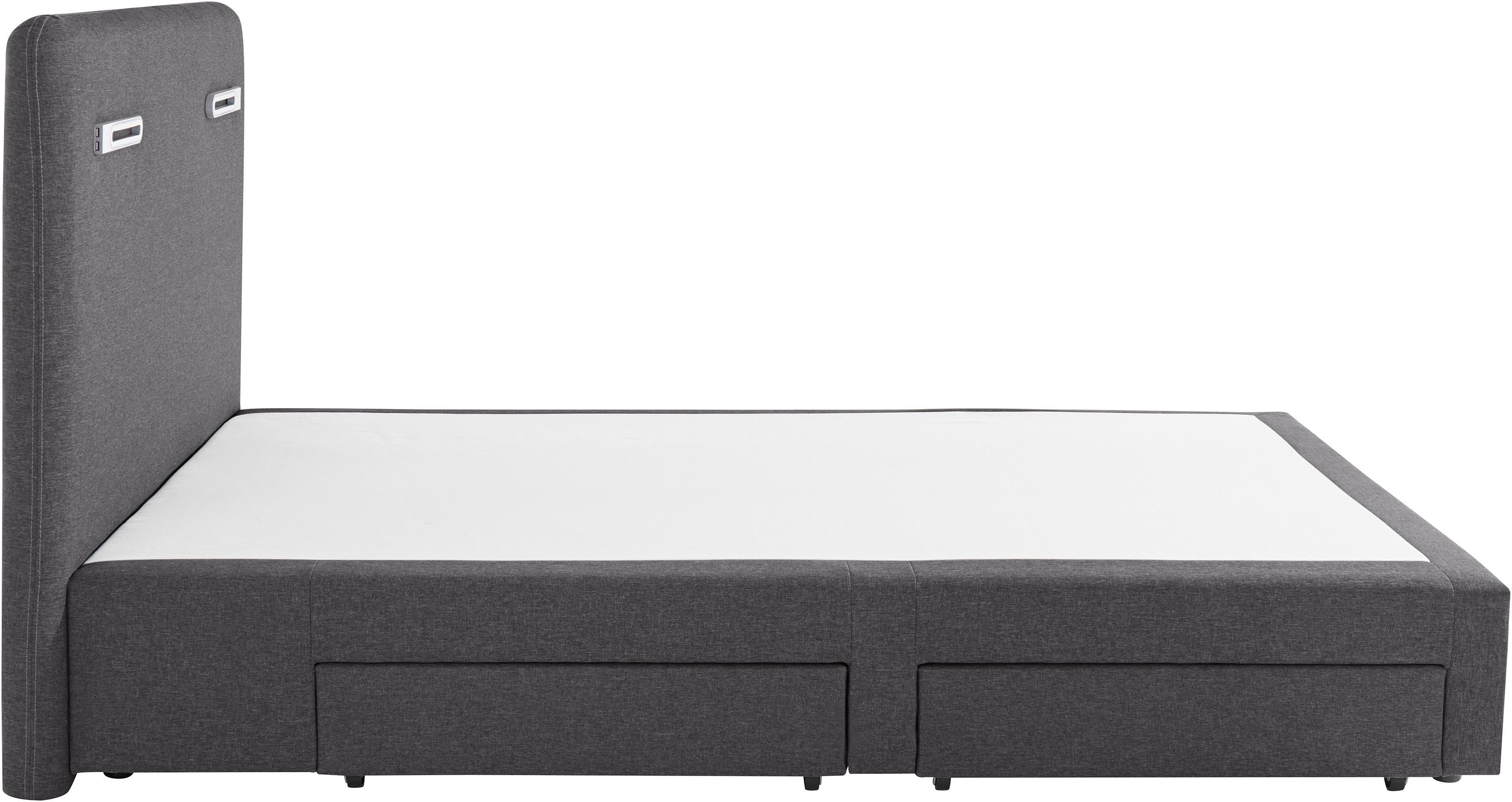 INOSIGN Boxspring Luan Laden, ledverlichting en topmatras, in breedte 120 cm en 180 cm