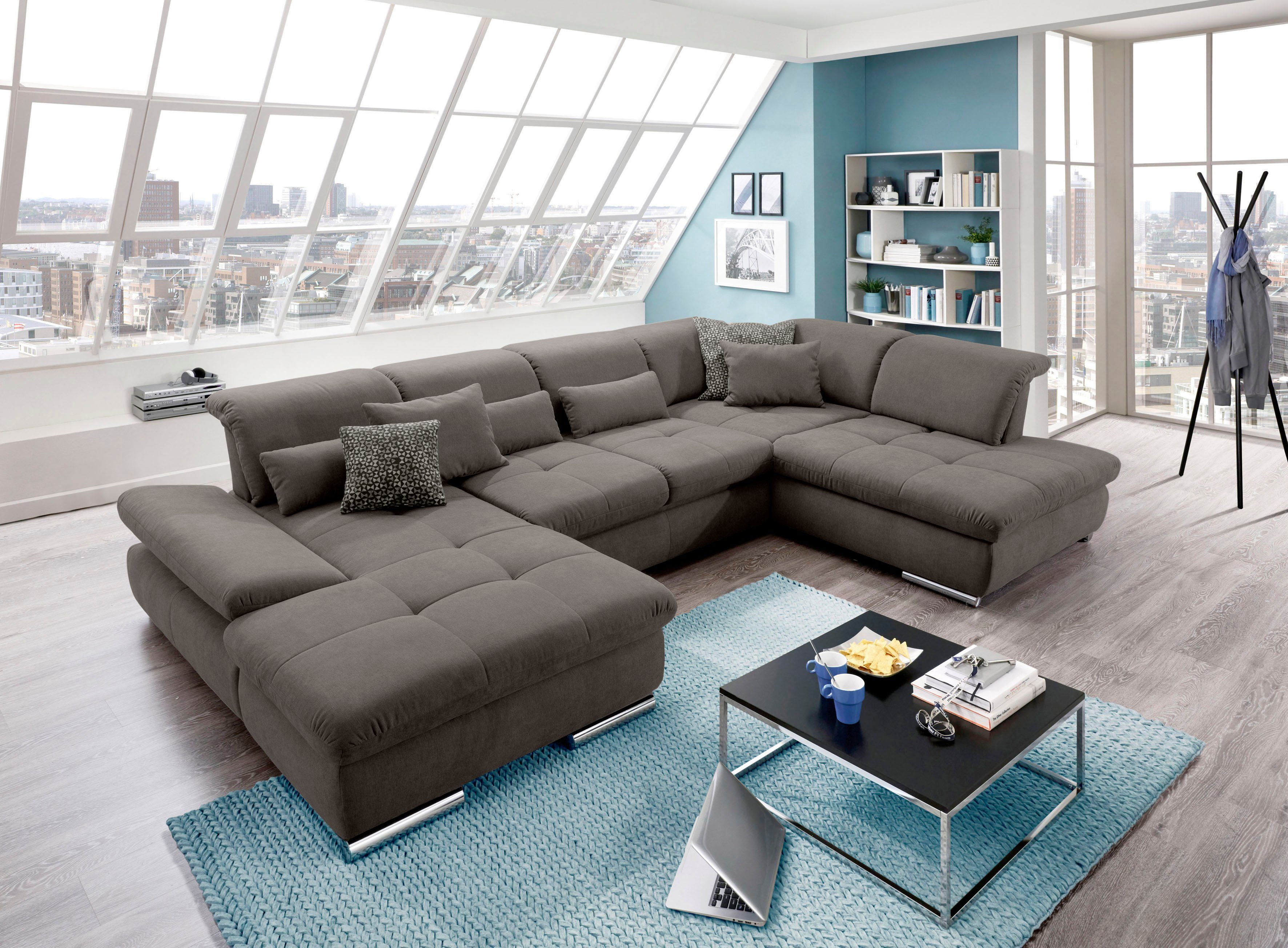 set one by Musterring Zithoek SO 4100 comfortabele pocketvering, incl. hoofdeindeverstelling