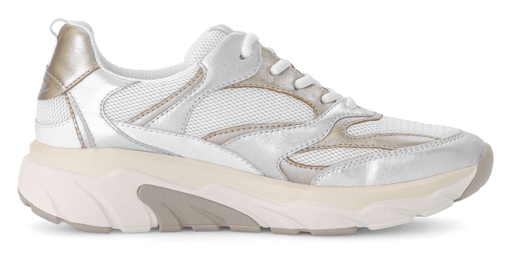 Gabor Rollingsoft Sneakers met sleehak , vrijetijdsschoen, lage schoen, veterschoen met rollingsoft-loopzool