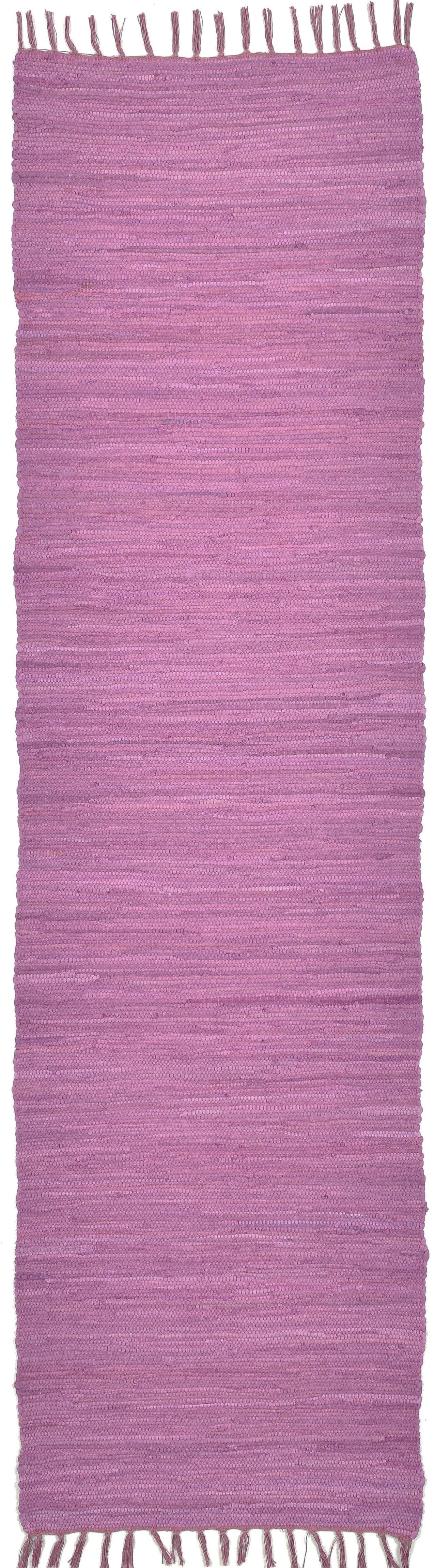 THEKO Loper Happy Cotton Fleckerl Handgeweven loper, platweefsel, puur katoen, met de hand geweven, met franje lopers maat (lxb: 250x70 cm) rood