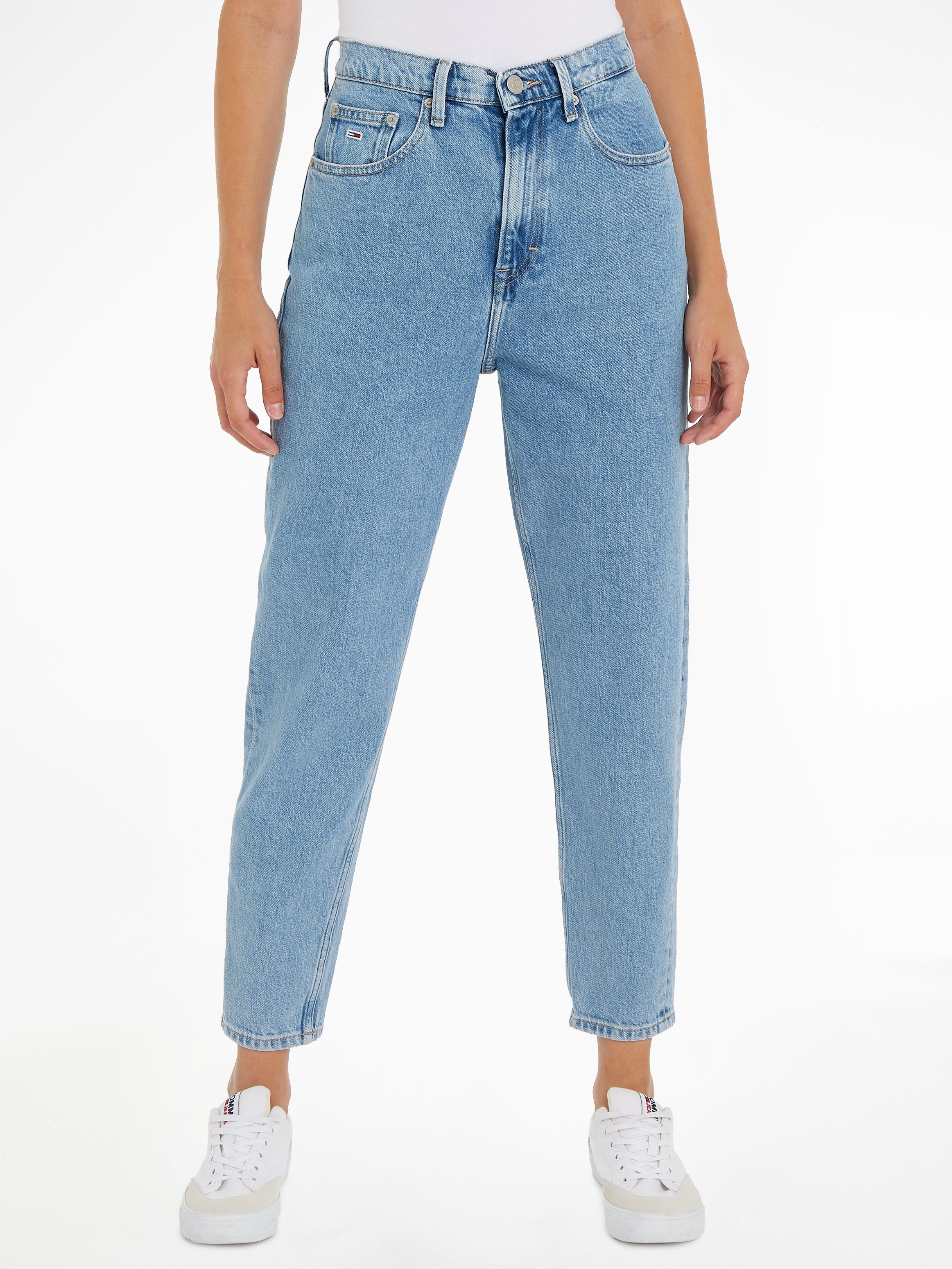 Tommy Jeans Ultra high tapered mom fit jeans met labelstitching