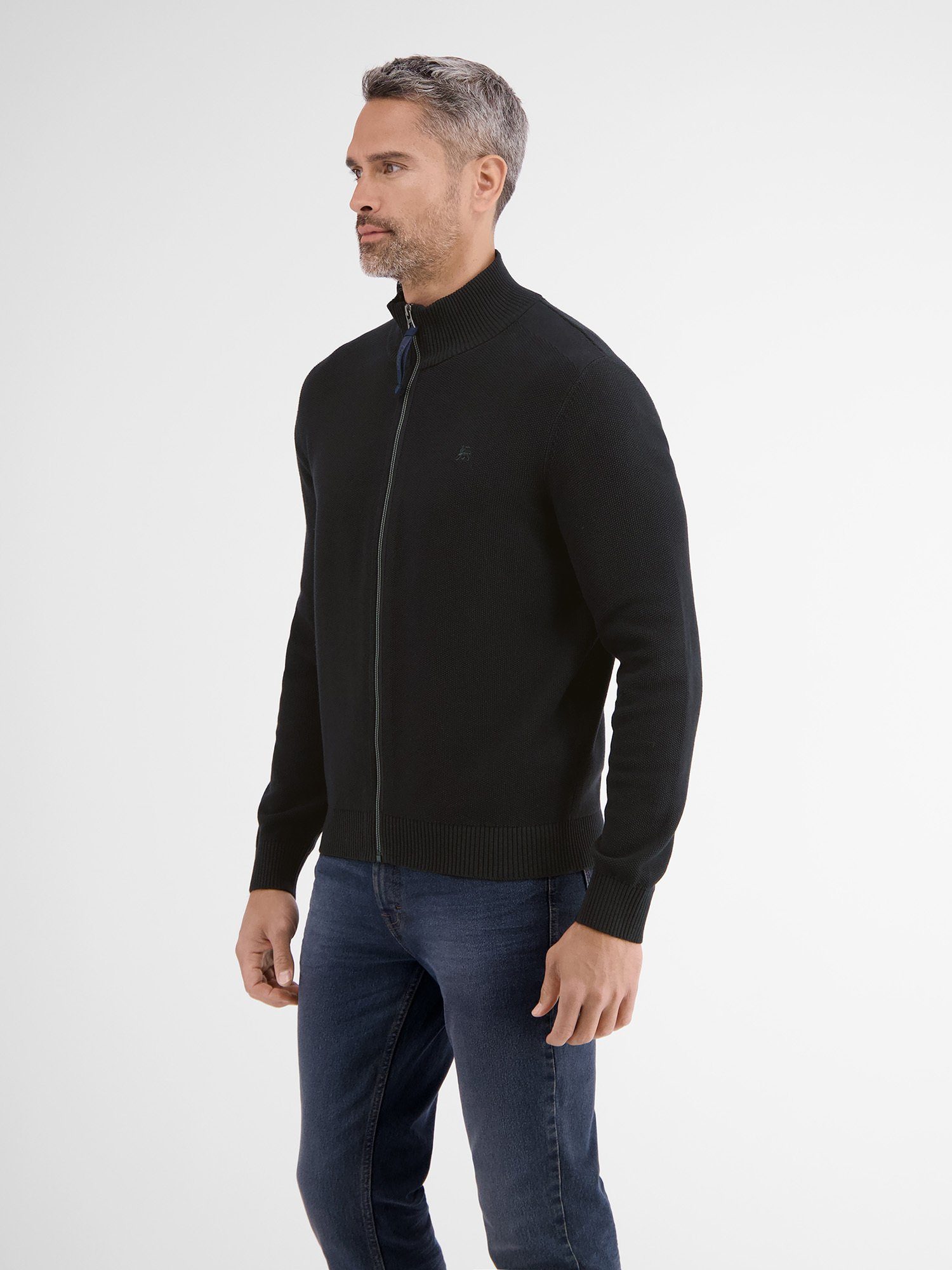 Lerros Vest LERROS brei jack met staande kraag