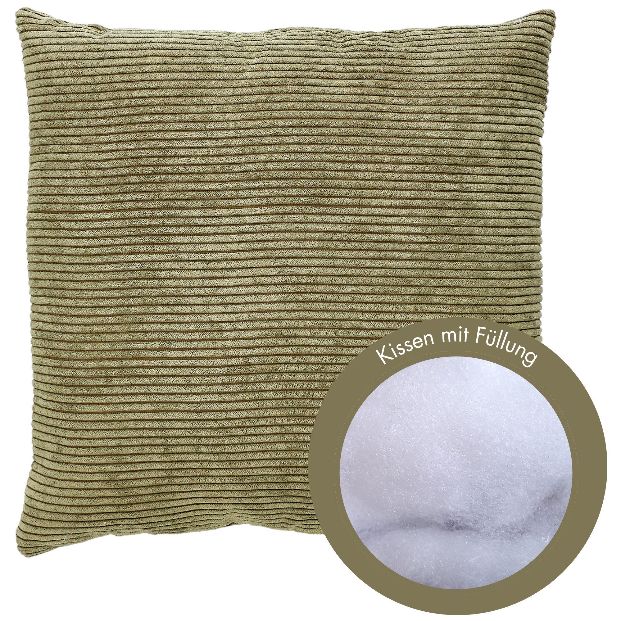Andiamo Sierkussen Cord kussen Emy, kussenhoes met vulling Sierkussens, vierkant, 40x40 of 30x50 cm, ook verkrijgbaar als 4-delige set (1 stuk)