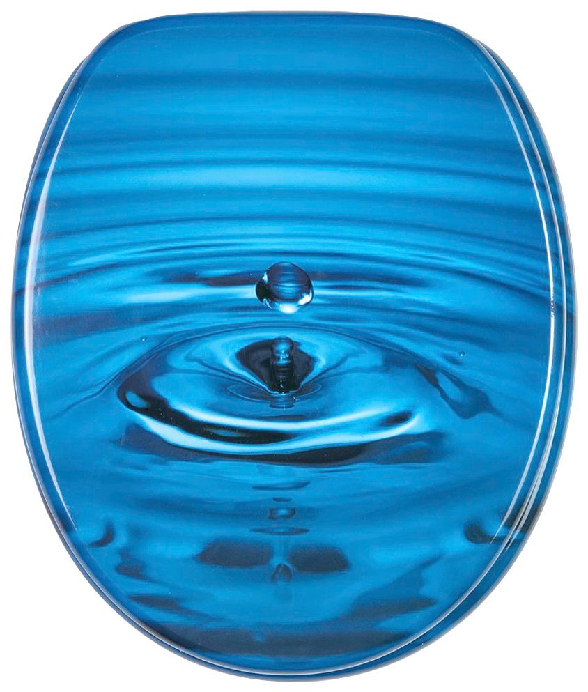 Sanilo Set badkameraccessoires Waterdruppels bestaand uit toiletzitting, badmat en wastafelplug (complete set, 3-delig)