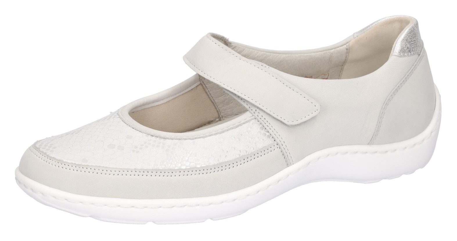 Waldläufer Ballerina's met riempje Henni , lage schoen, comfortabele schoen, klittenbandschoen in breedte h (= zeer breed) dames ballerina's met