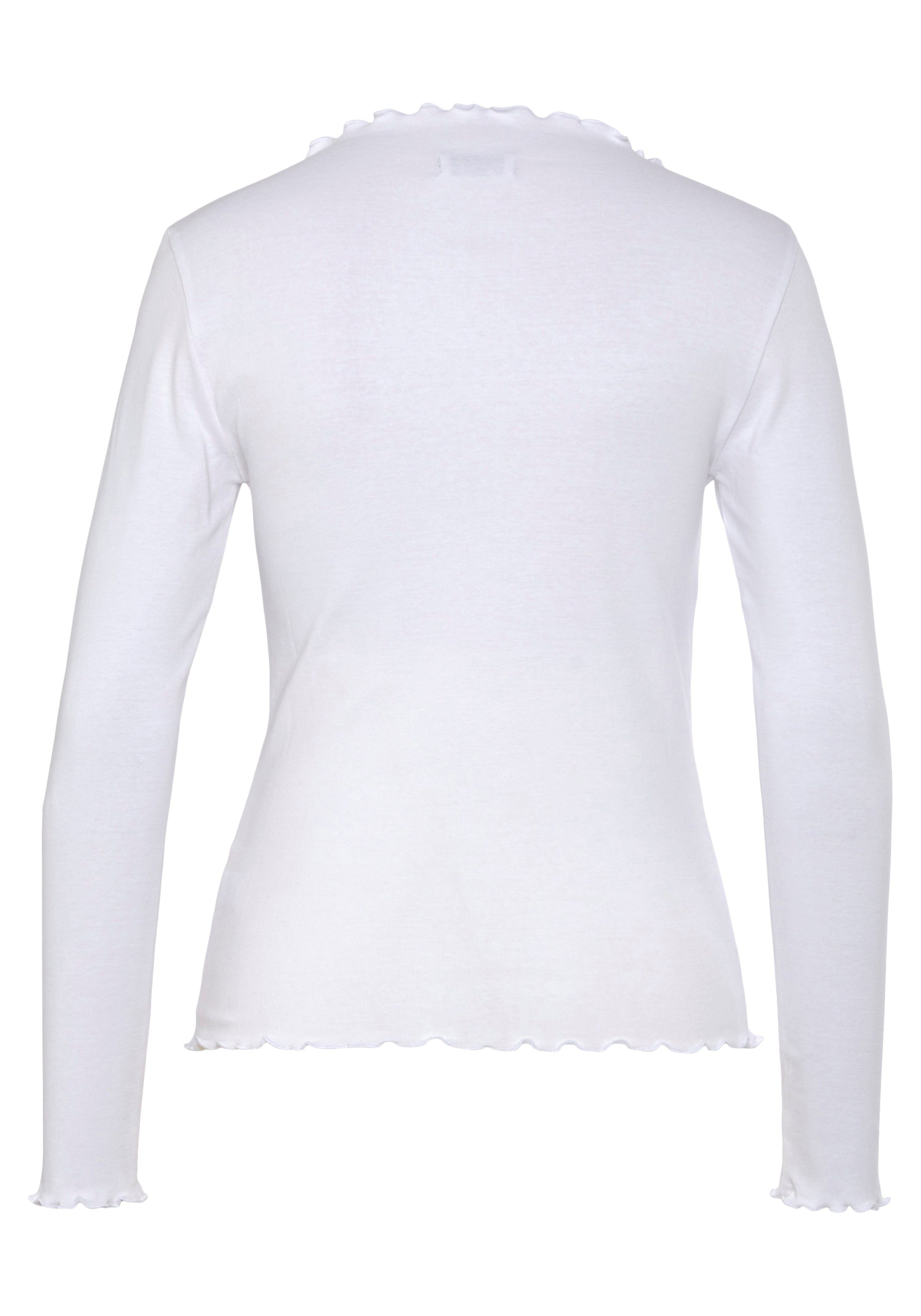 Flashlights Shirt met lange mouwen zeer figuurvolgende pasvorm, gekrulde hals (set, 2-delig, 2 stuks)
