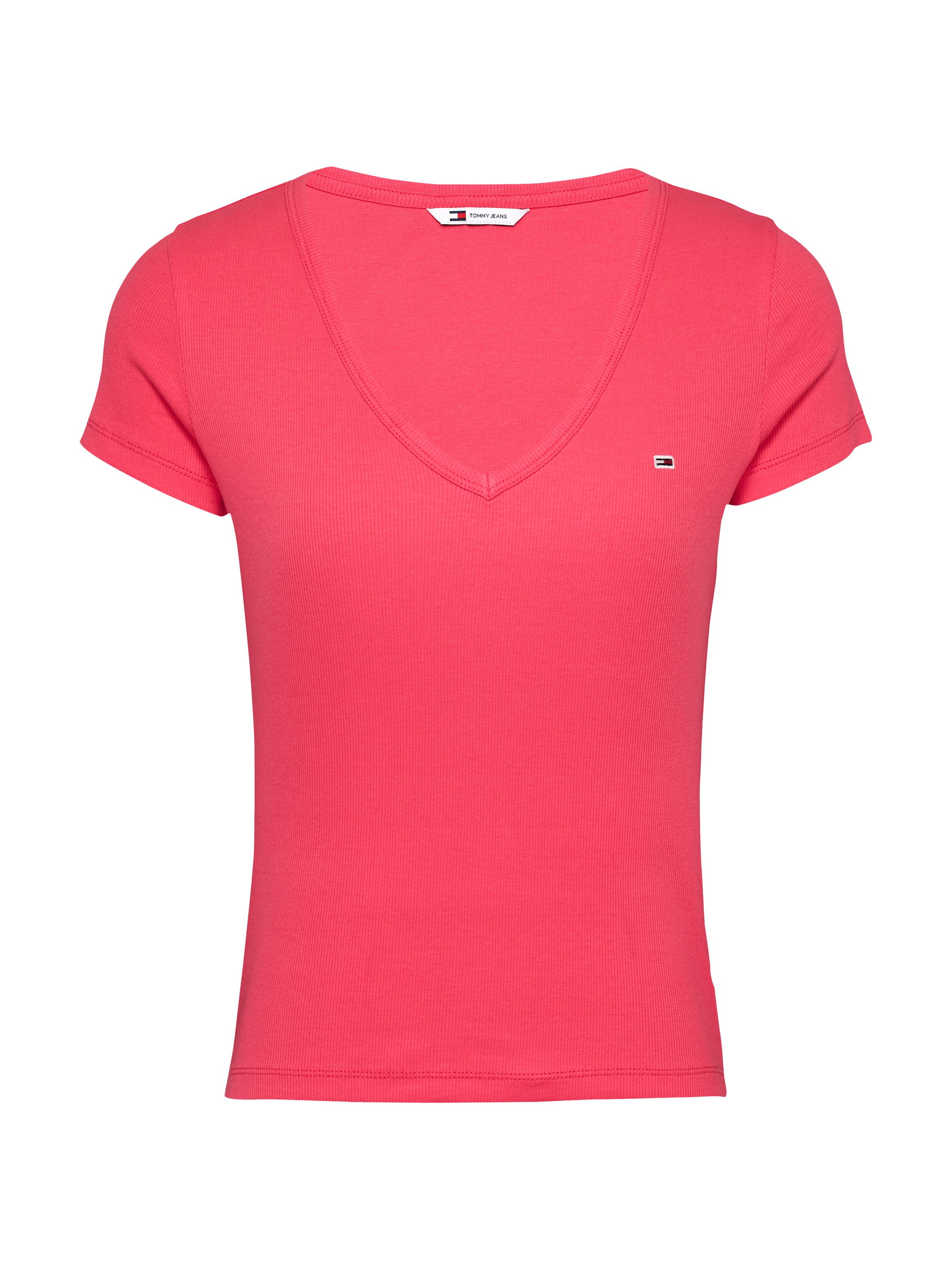 TOMMY JEANS T-shirt TJW SLIM ESSENTIAL RIB V SS