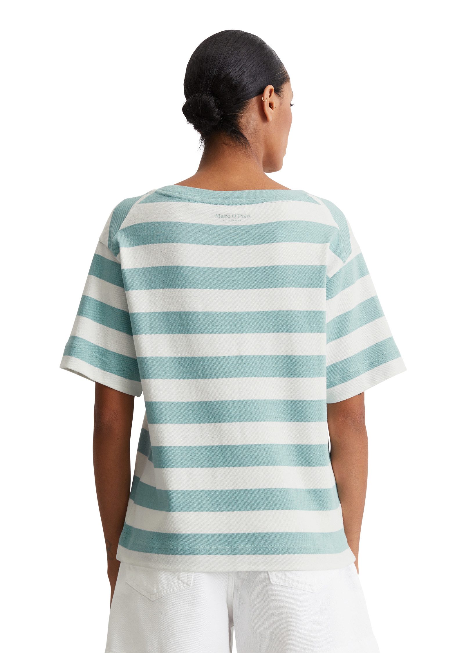 Marc O'Polo T-shirt zijdelingse splitten, gestreept