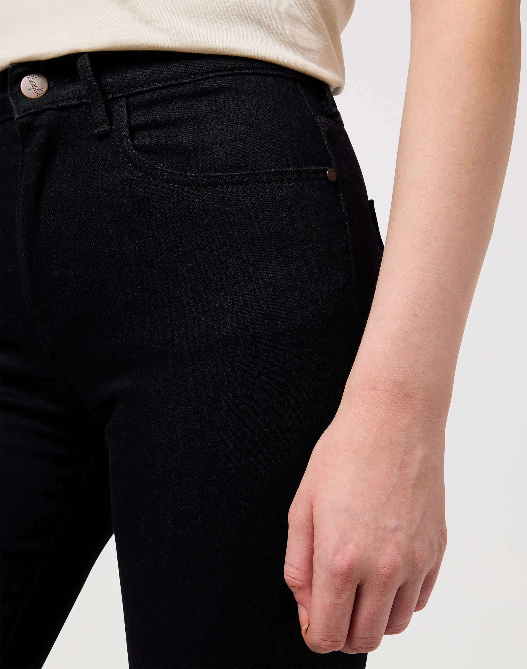 Wrangler 5-pocket jeans met contrastkleurige naden