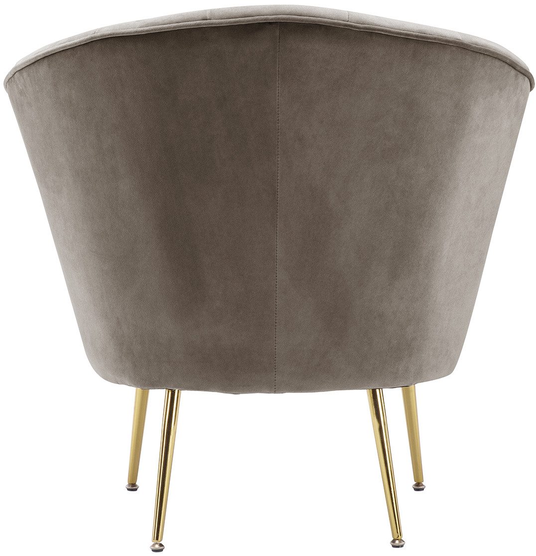 Kayoom Fauteuil Loulan 125, comfortabele cocktailstoel, luxe fluwelen bekleding Cocktailstoel, rugleuning met decoratieve naad, metalen poten in goudkleur (1 stuk)