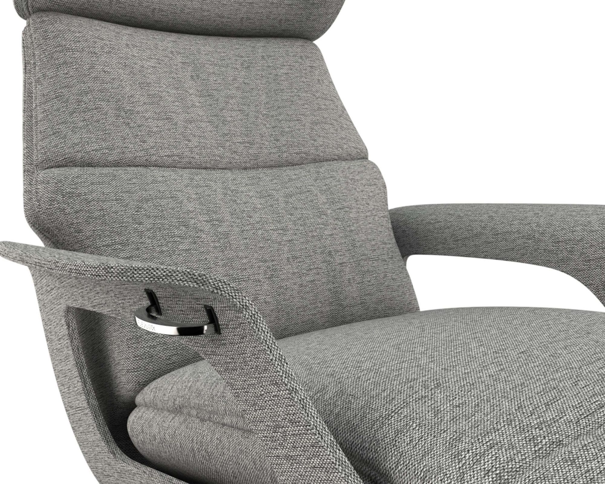 FLEXLUX Loungestoel Clement chaise longue, relaxstoel, ligstoel Rug- en hoofdsteunverstelling, armleuning gepolsterd geolied, voet van aluminium