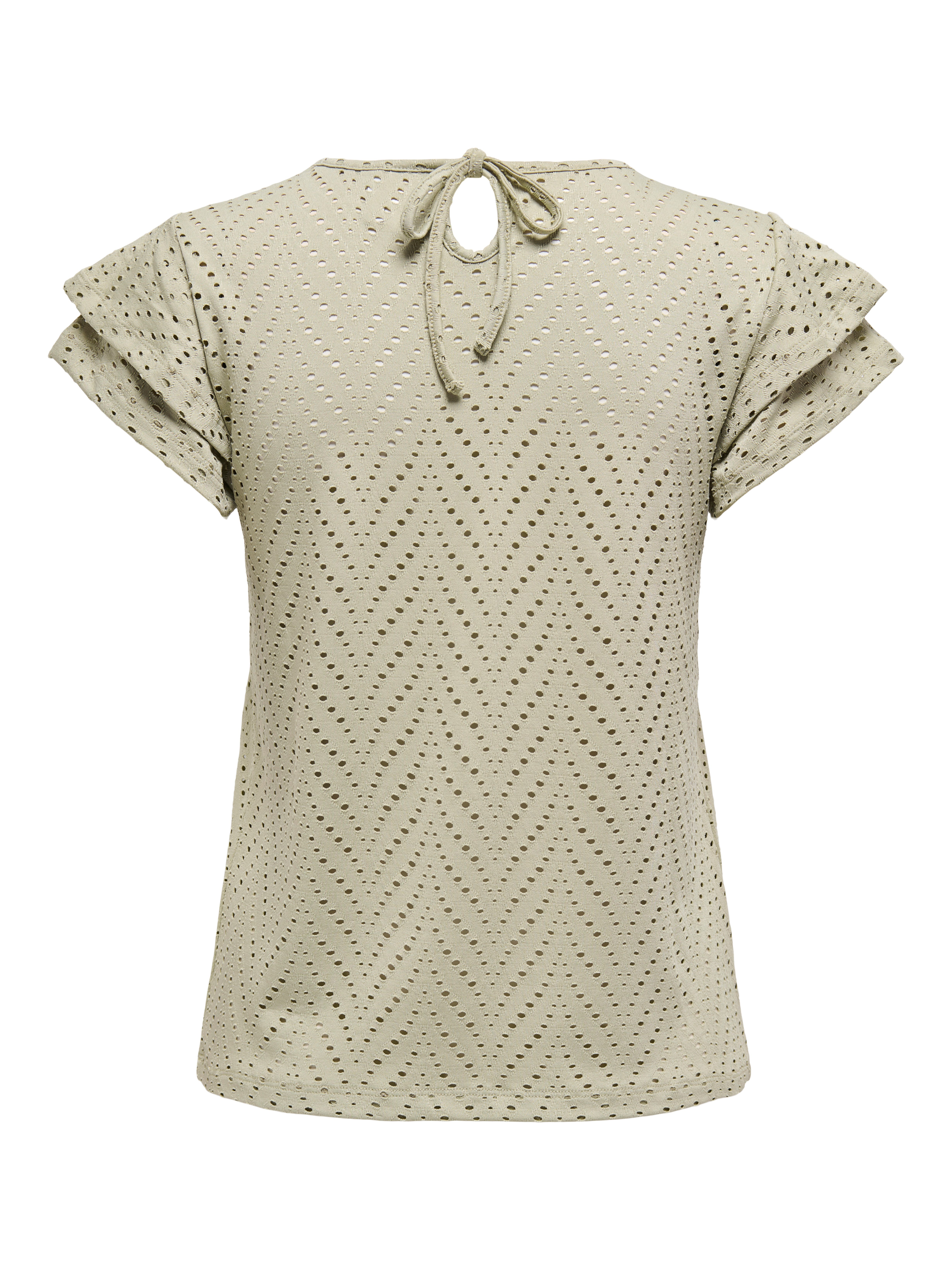 Only Shirt met korte mouwen ONLSMILLA S/S O-NECK FRILL TOP JRS