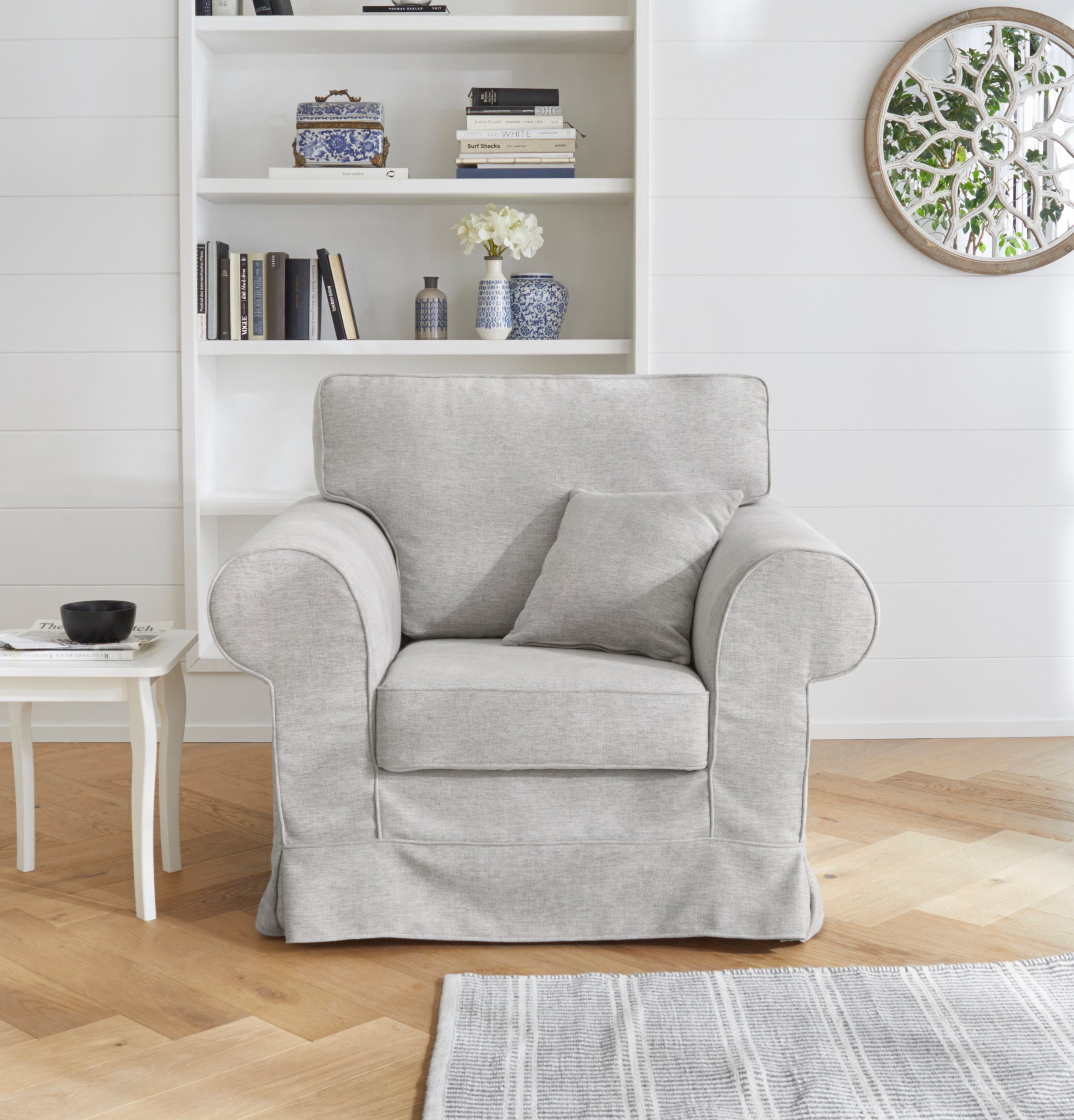 Home affaire Fauteuil Shadmoor Hoezen-look, in uni of met bloemenprint, passend bij de Shadmoor-serie