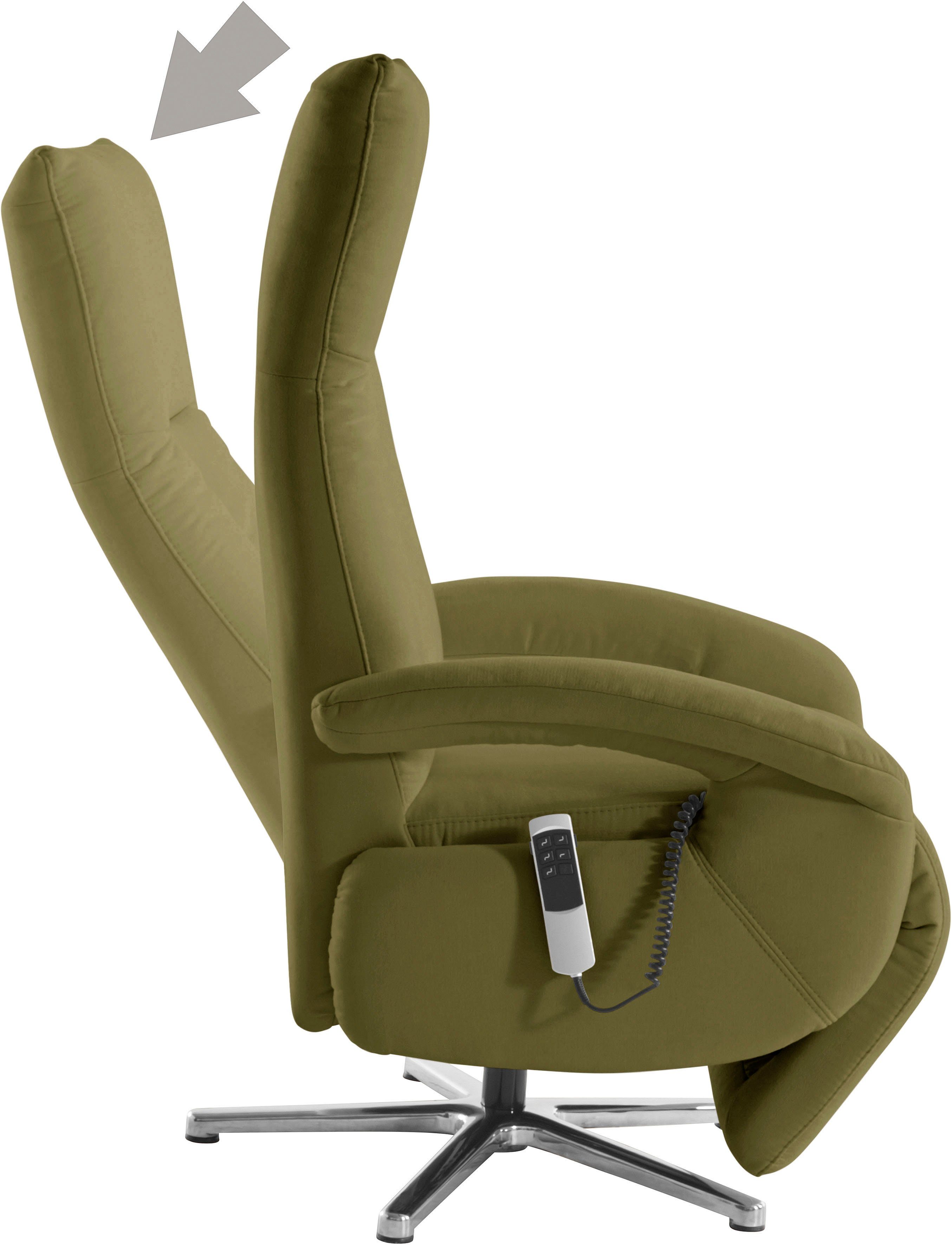 sit&more Relaxfauteuil Tycoon met verstelbare hoofdsteun en 360° draaifunctie keuze tussen handmatige of elektrische functie, ook met accu (draadloos)