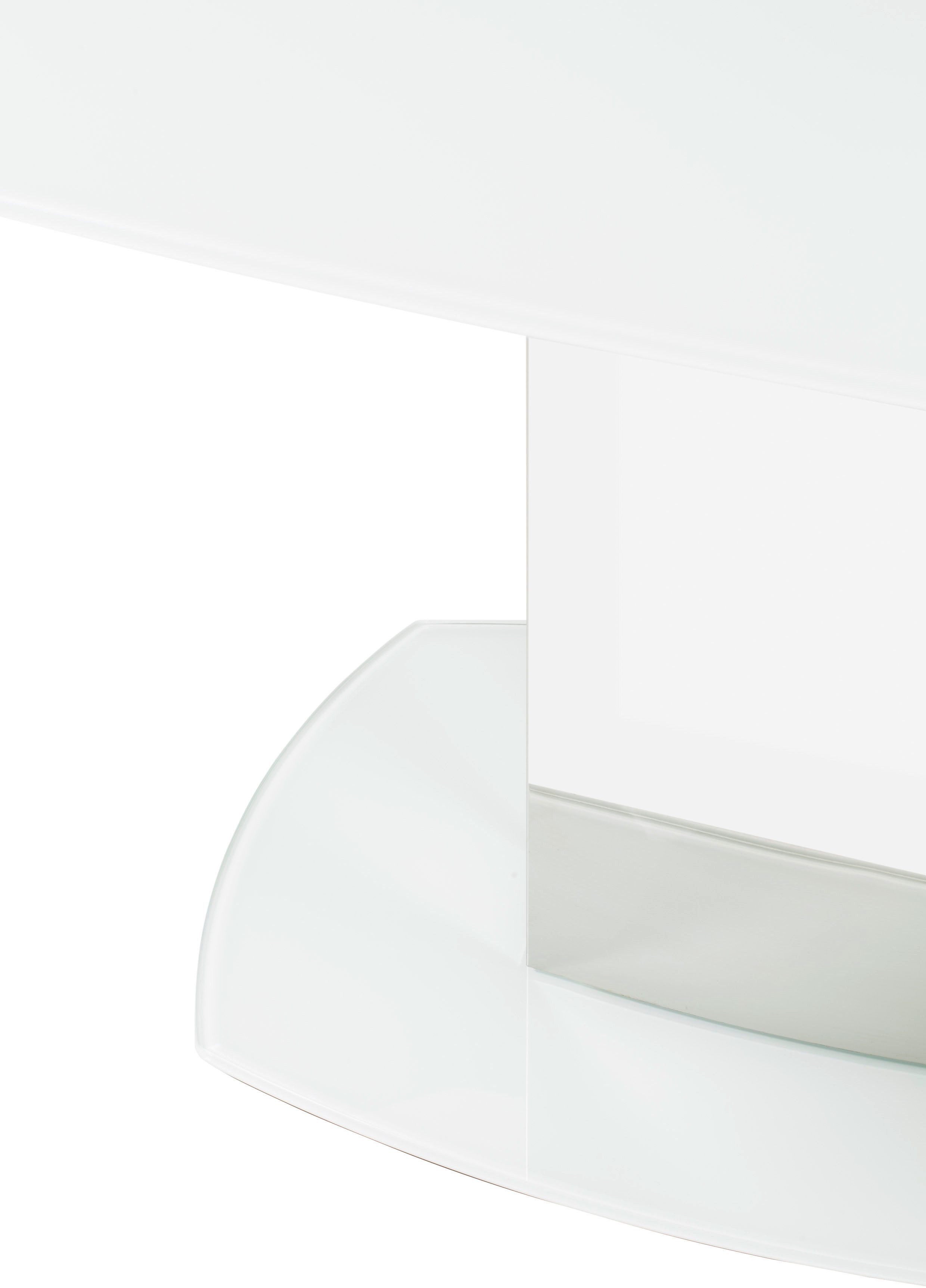 Stolkom Eettafel Jackson glazen tafel wit, uitschuifbare tafel, BxHxD 130-190x75x105 cm