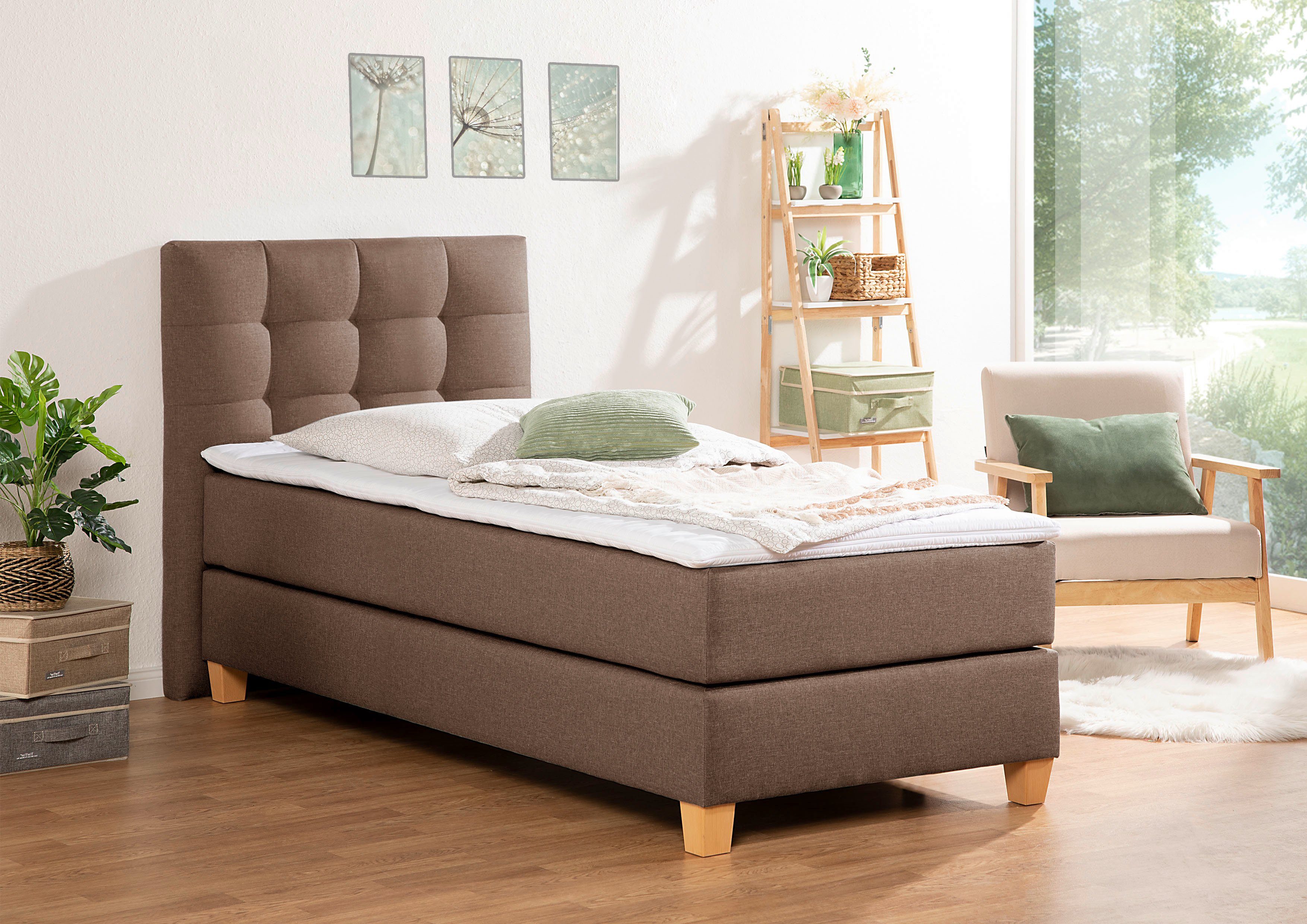 Home affaire Boxspring Moulay incl. topmatras, in 3 hardheden, tfk ook in hardheid 4 boxsprings bruin
