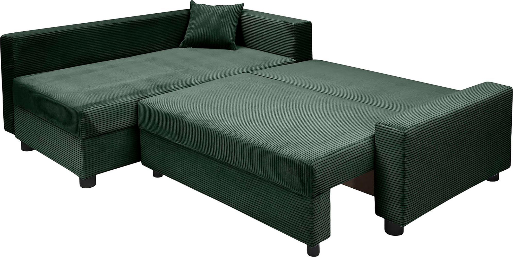 COLLECTION AB Hoekbank Parma L-vorm met slaapfunctie en bedlade, inclusief kussens, bonell-federkern