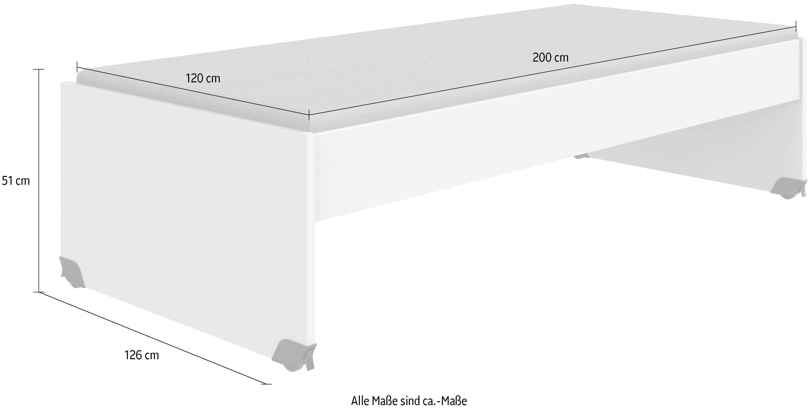 Wimex Futonbed Norderney Bed op kunststof wielen