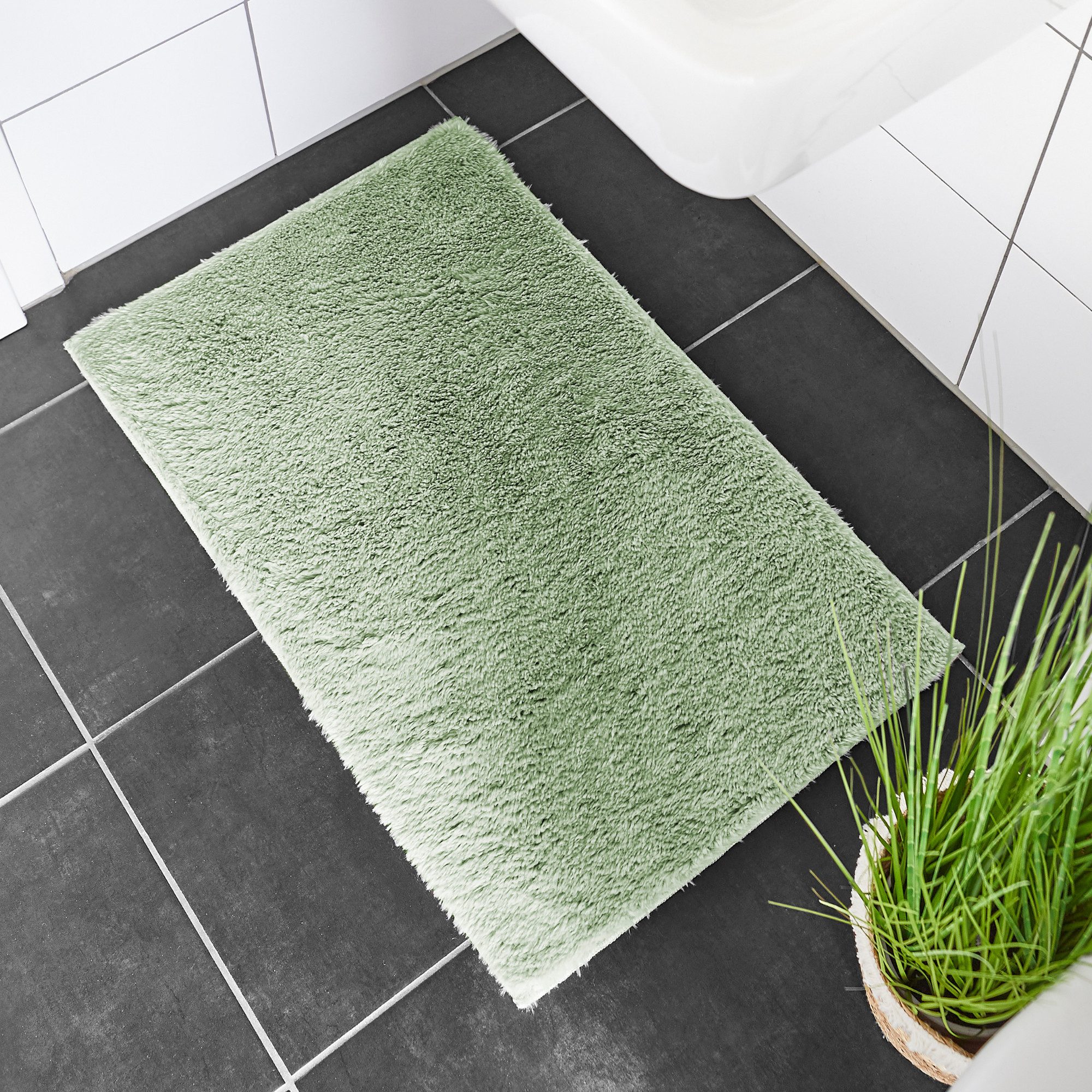 Andiamo Badmat Florida Effen kleuren, bijzonder zacht, ook verkrijgbaar als 2-delige set badmatten maat 2er-Set 40x60 cm / 50x80 cm groen
