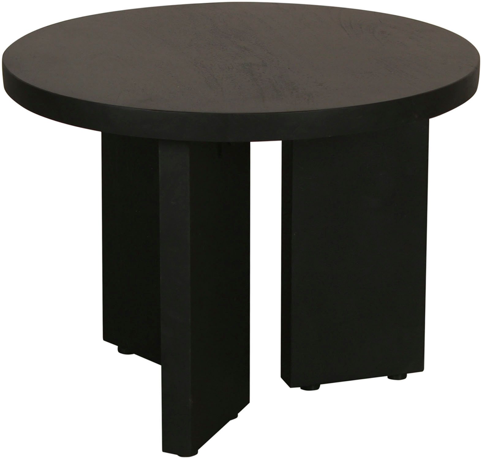 byLIVING Salontafel Round uit 2,5 cm dik massief hout zwart, afzonderlijk of in set verstelbaar (1 stuk)