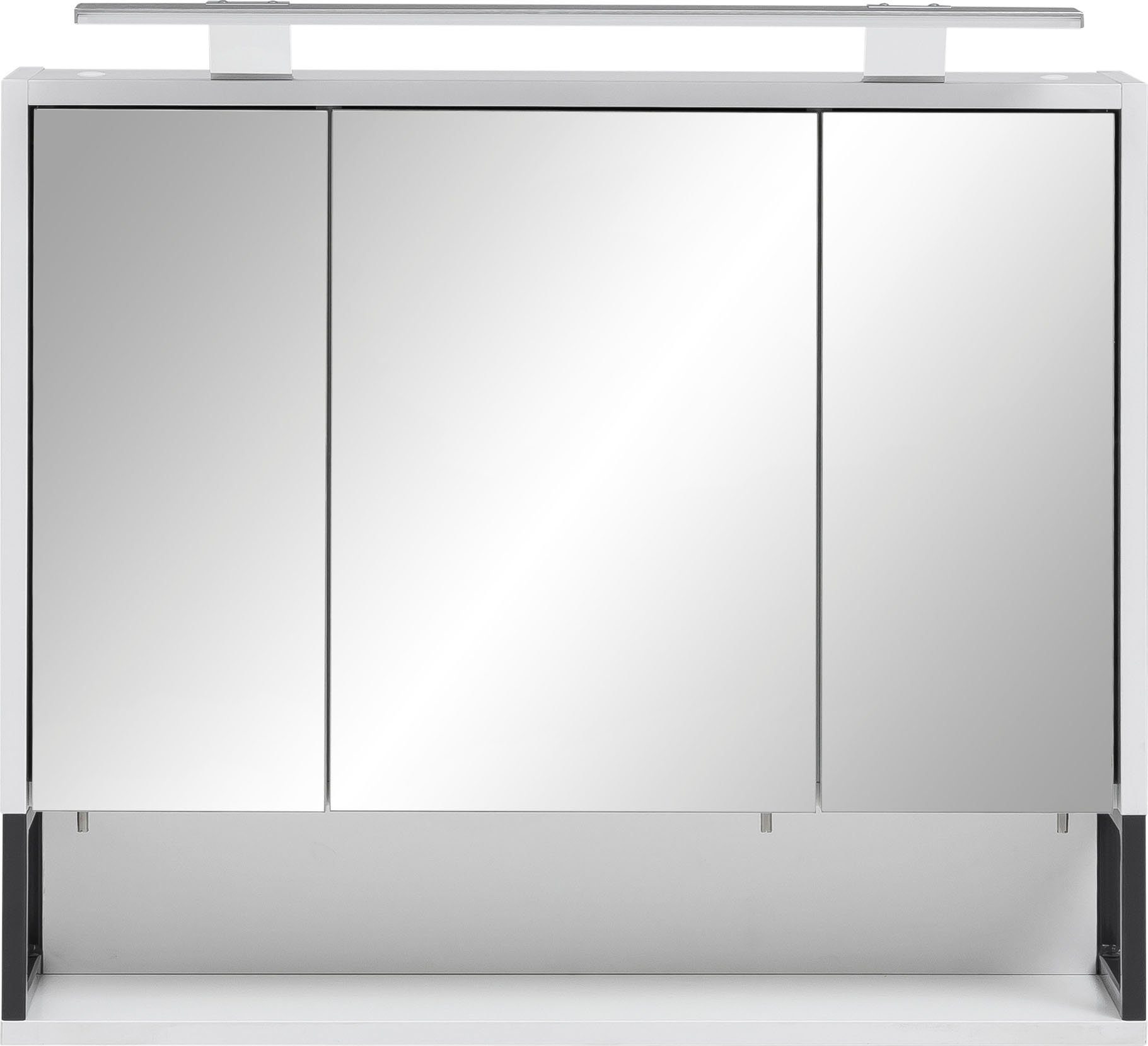 Schildmeyer Spiegelkast Limoen Breedte 70 cm, 3-deurs, ledverlichting, schakelaar-/stekkerdoos
