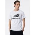 new balance t-shirt essentials stacked logo tee wit