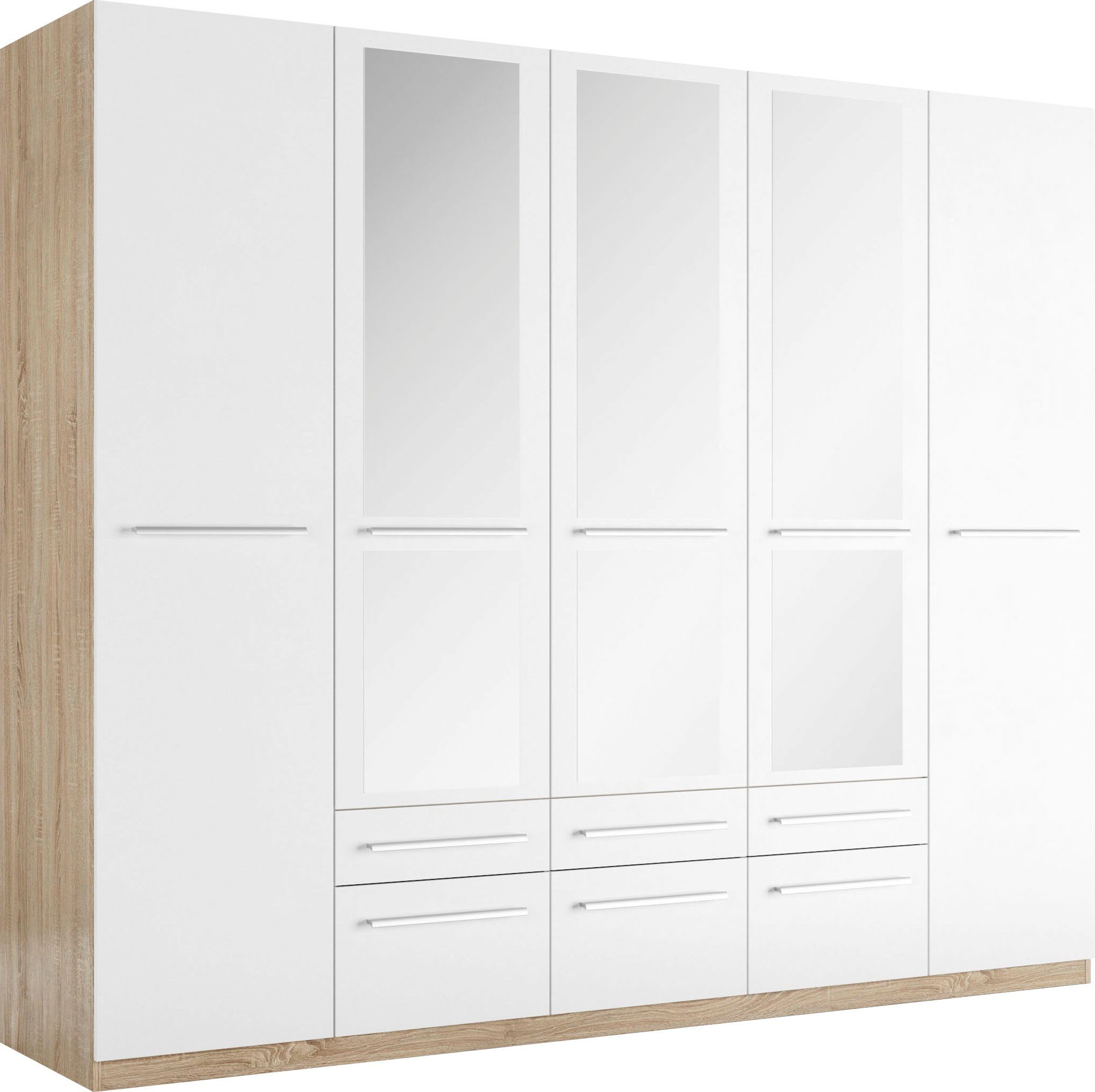 priess Kledingkast Kast garderobe waskast Barcelona in 5 breedtes veel opbergruimte, ruime lades, met spiegel, made in germany