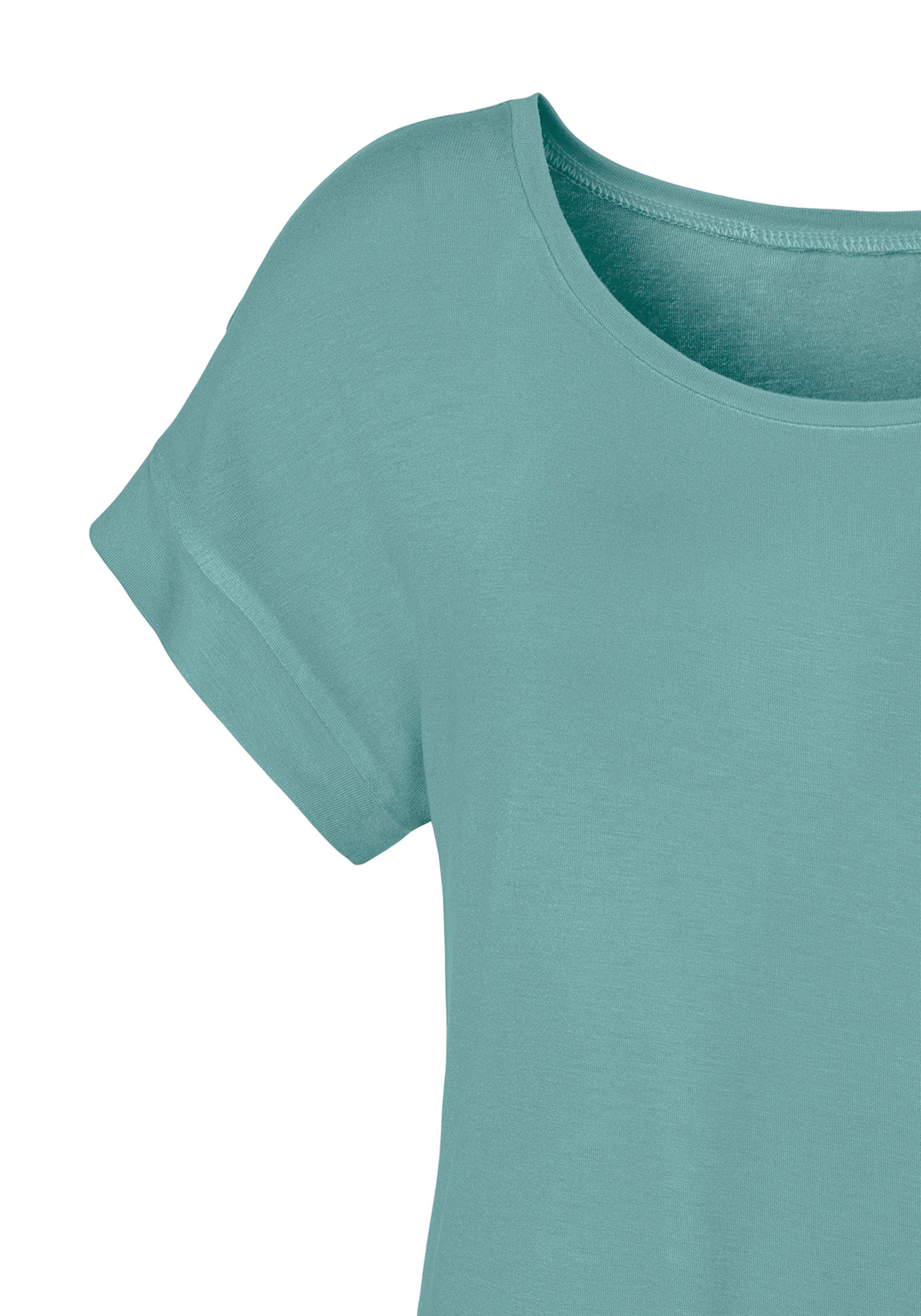 Vivance Shirt met korte mouwen Met elastiek in de band van zachte viscose-stretch