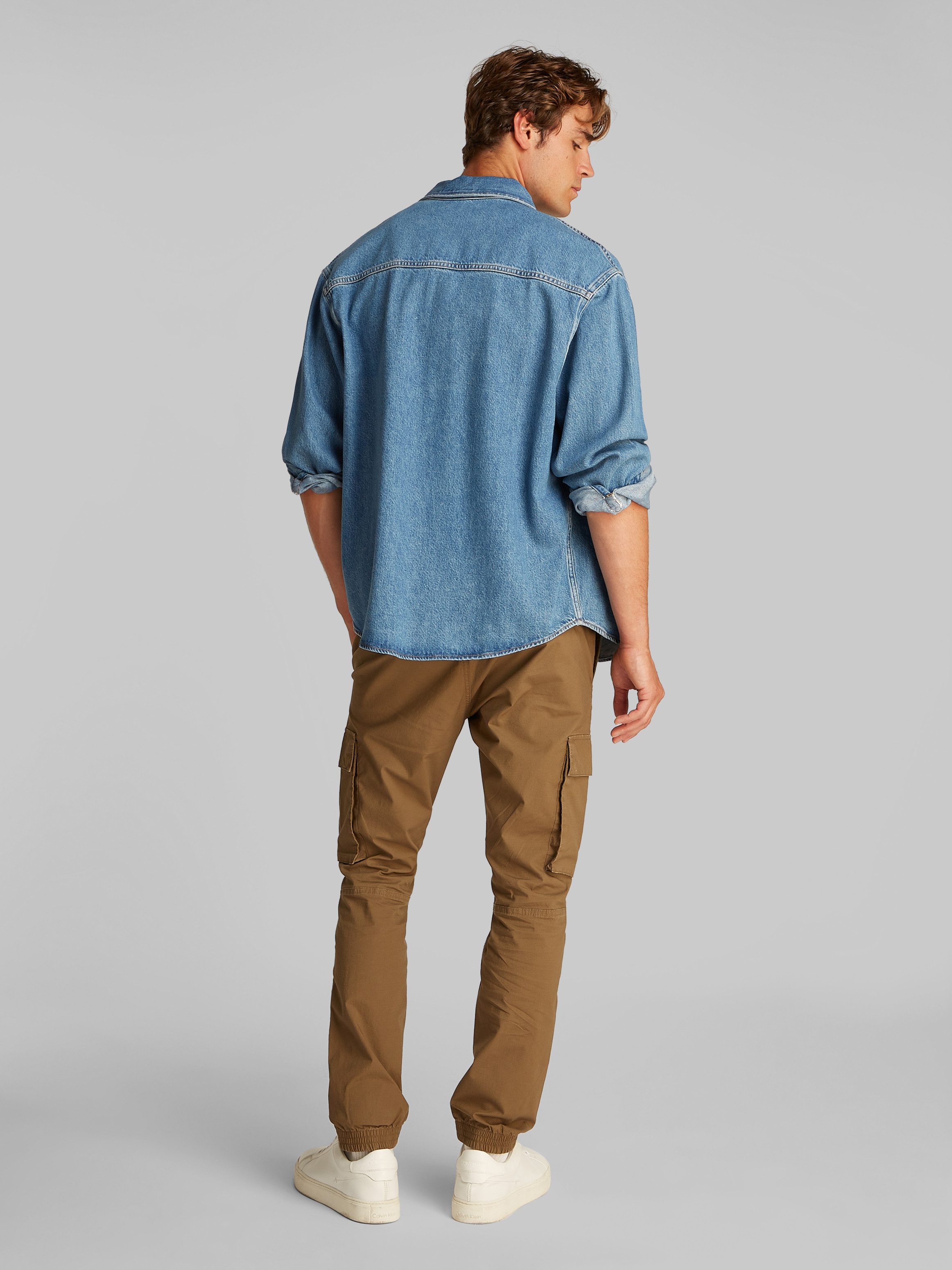 Calvin Klein Jeans overhemd RELAXED DENIM SHIRT in middenblauwe wassing