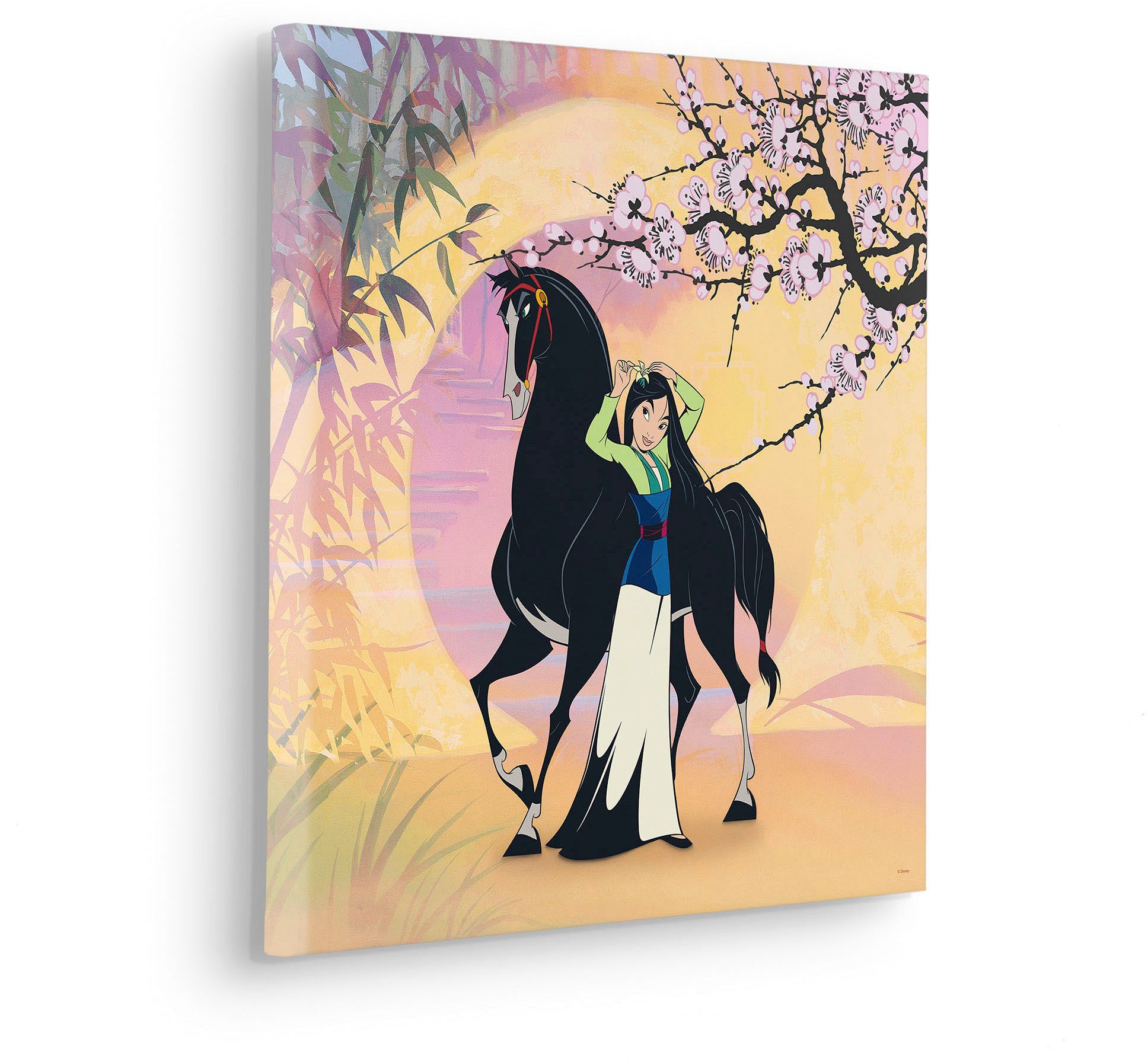 Komar Artprint op linnen Mulan with Kahn - Afmeting 40 x 40 cm Canvasdoek met echt houten frame, kinderkamer (1 stuk)
