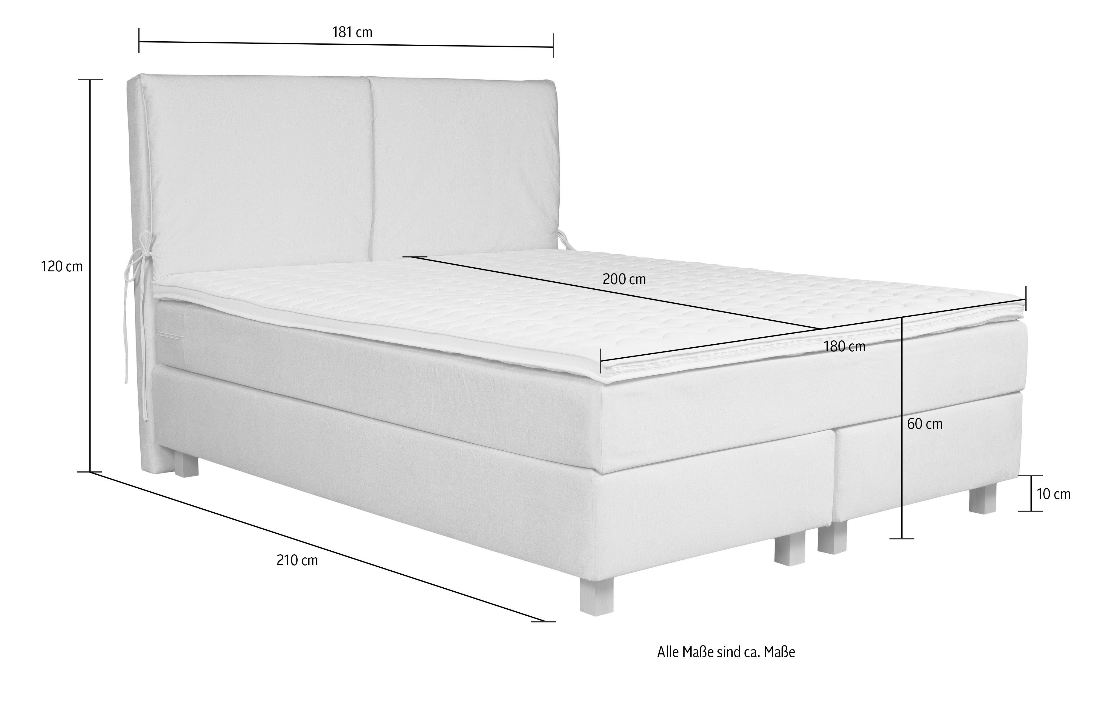 Home affaire Boxspring Nele incl. topmatras in eenvoudig design