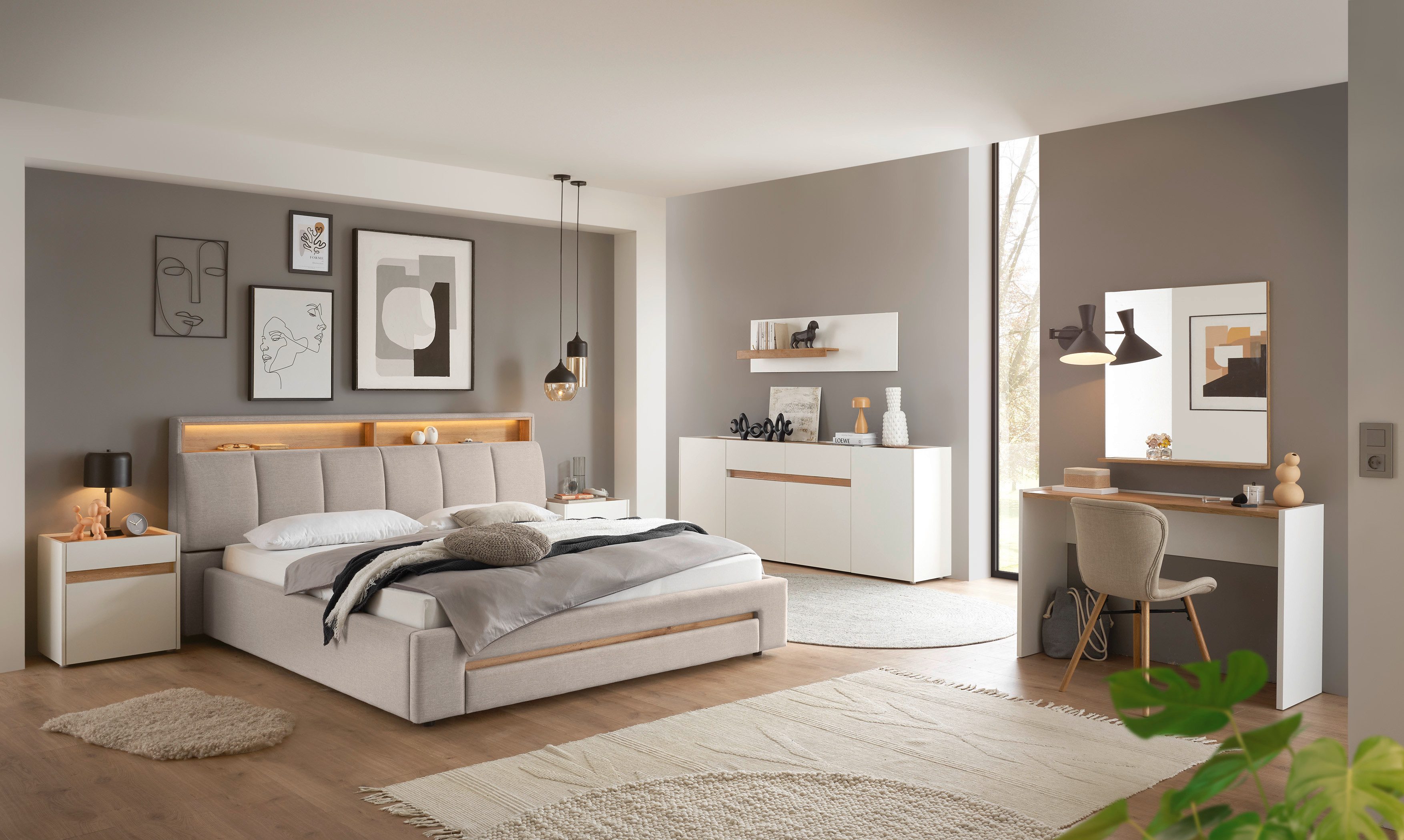 INOSIGN Gestoffeerd bed CiTY/GiRON,, gepolsterd opbergbed, met LED-verlichting Bedkisten met hondenbed of als opbergruimte, opklapbare hoofdeinden