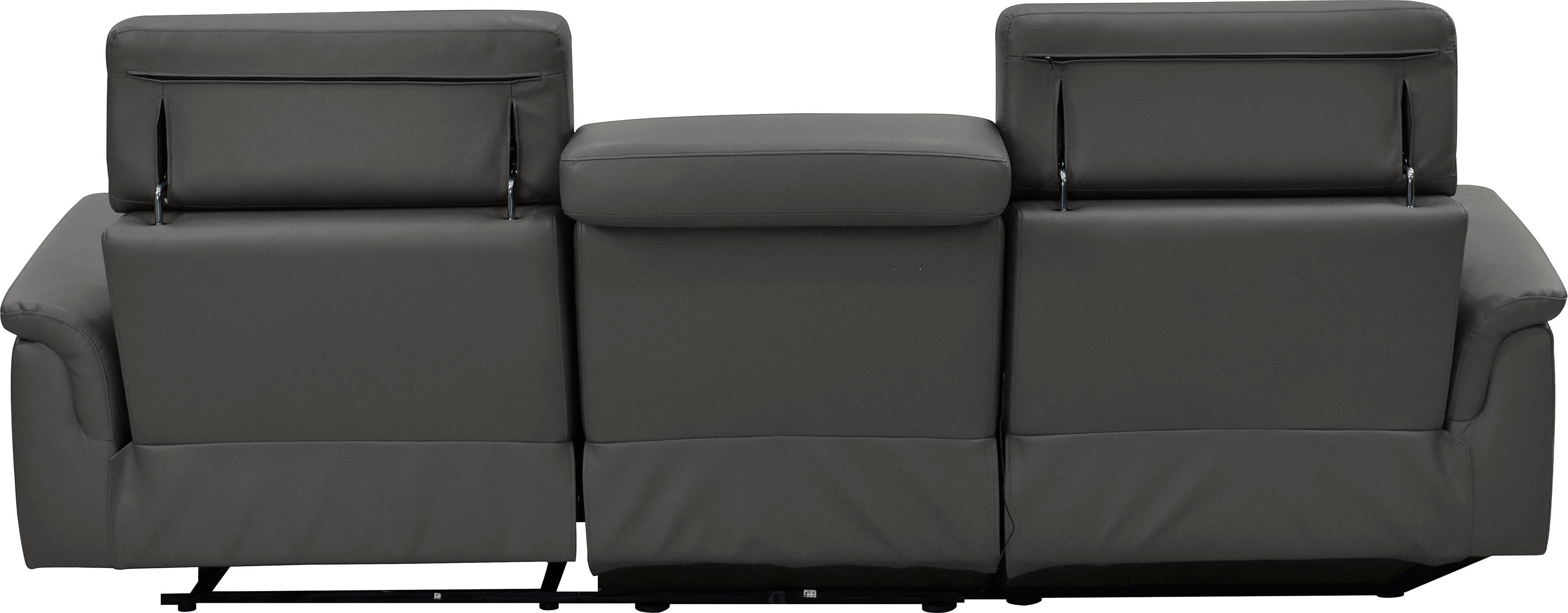 Places of Style Hoekbank Pareli, L-model, 259 cm, met récamier, echt leer, imitatieleer, weefstof