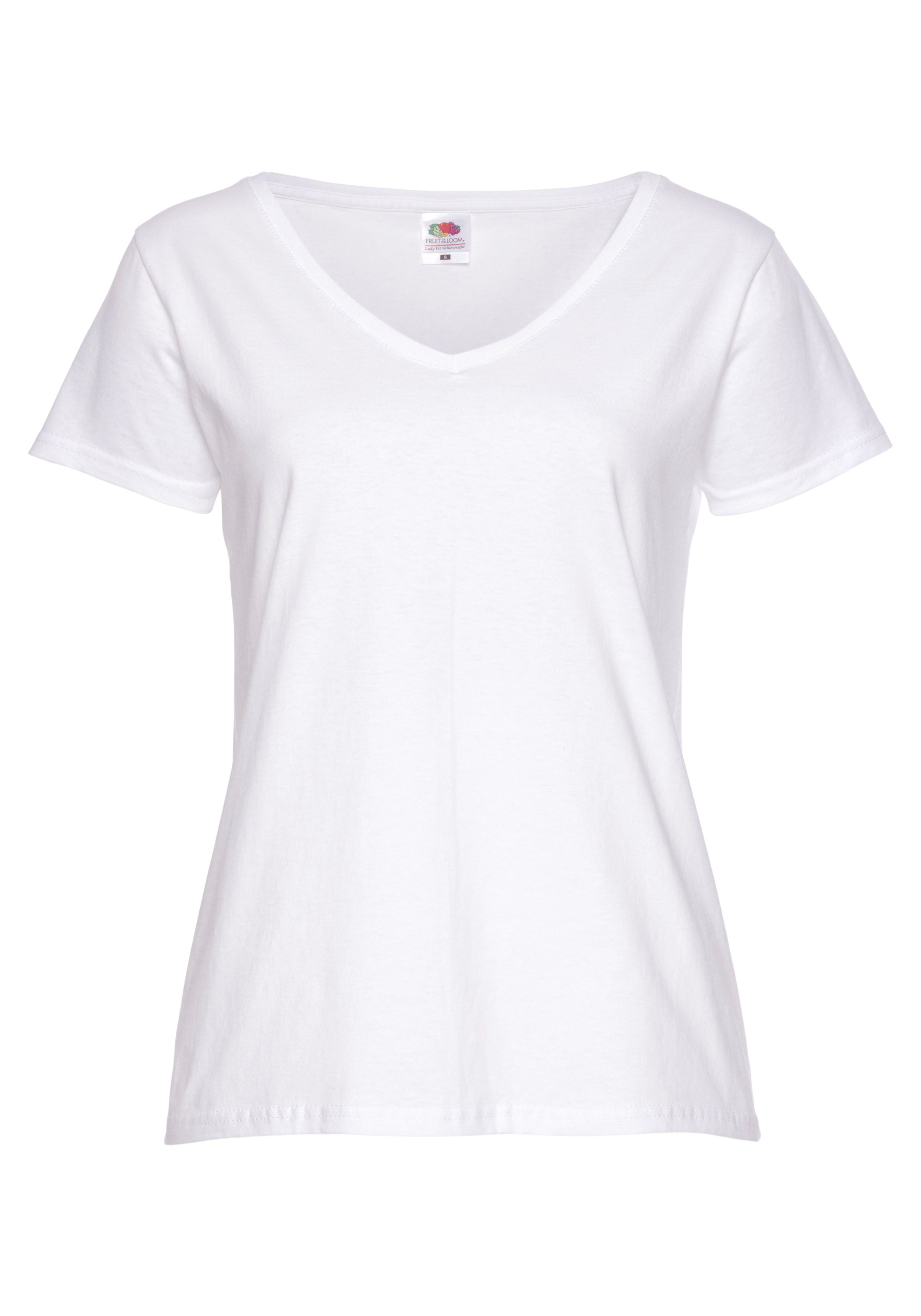 Fruit of the Loom Shirt met V-hals Lady-Fit Valueweight V-hals (2-delig, Set van 2)