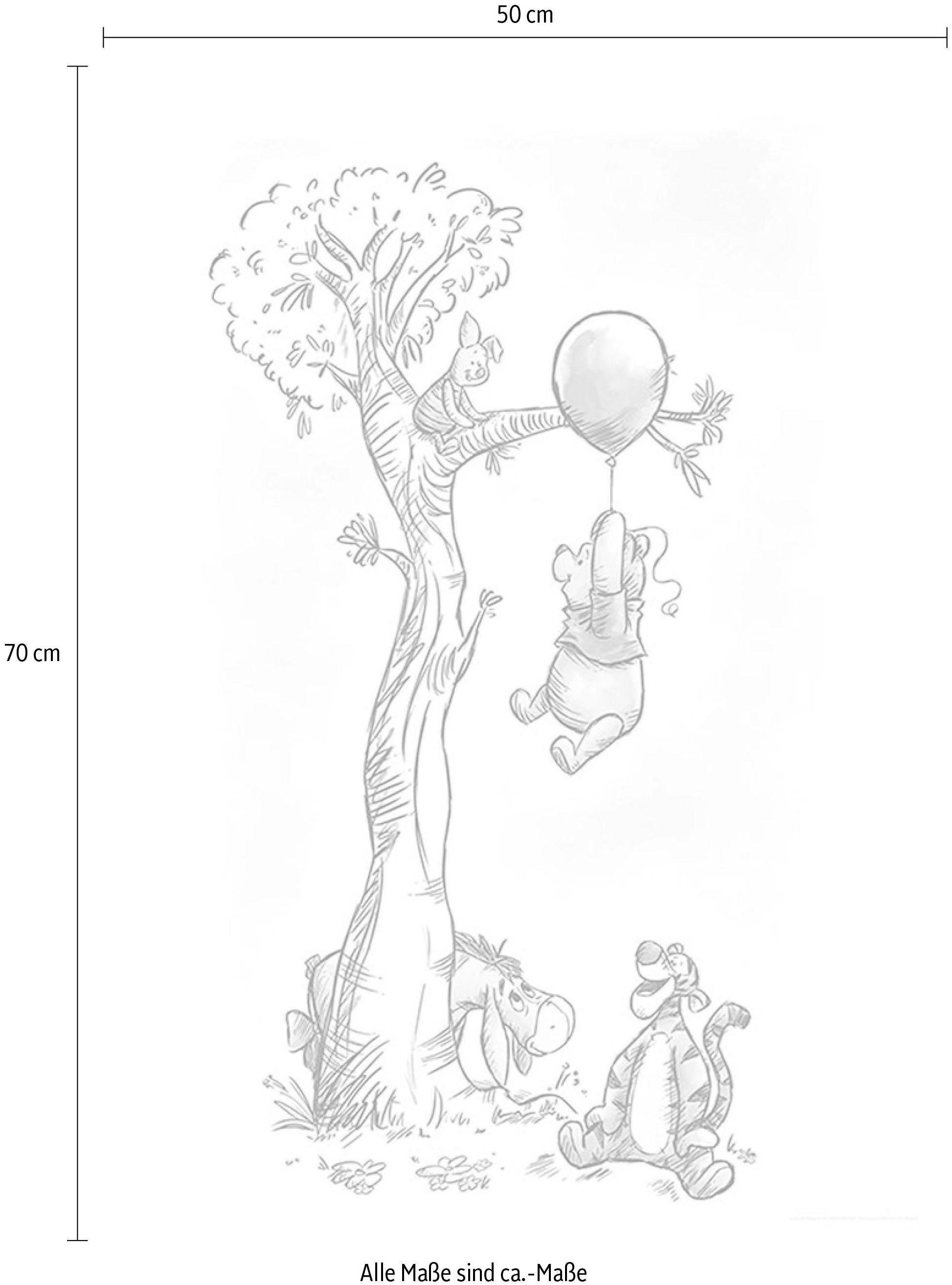 Komar Wanddecoratie Winnie The Pooh Hang on Wanddecoratie voor de kinderkamer - zonder lijst (1 stuk)