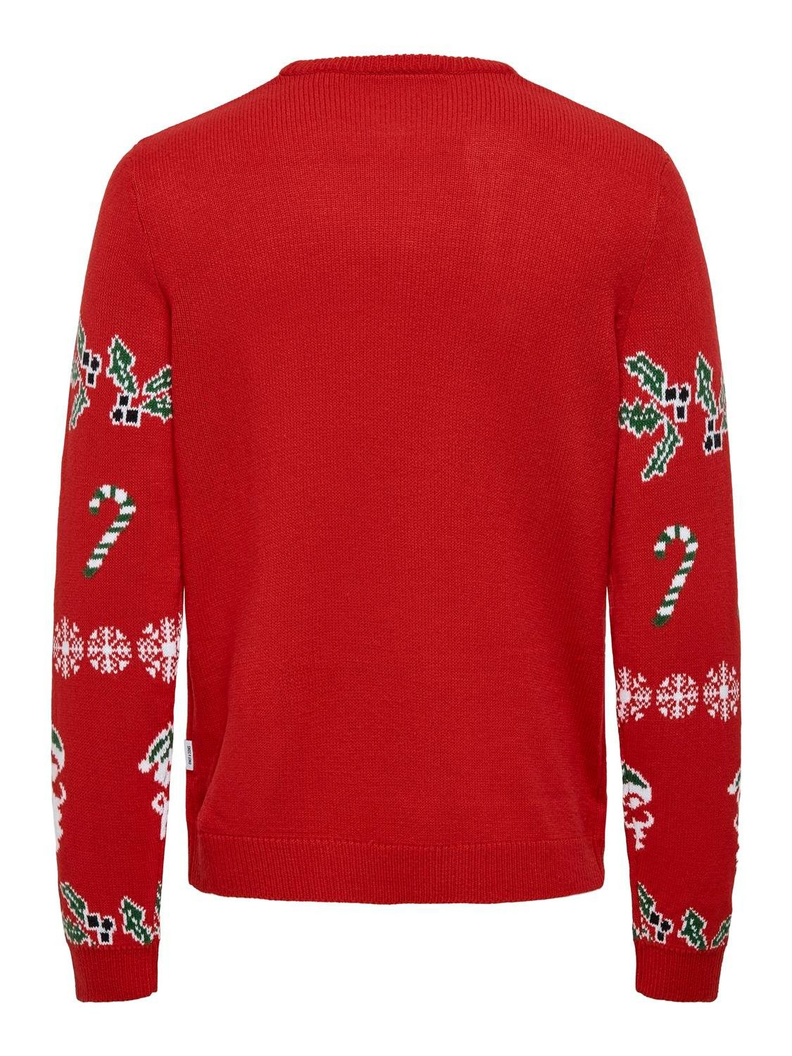 ONLY & SONS Gebreide trui ONSXMAS REG 5 ALLOVER CREW KNIT