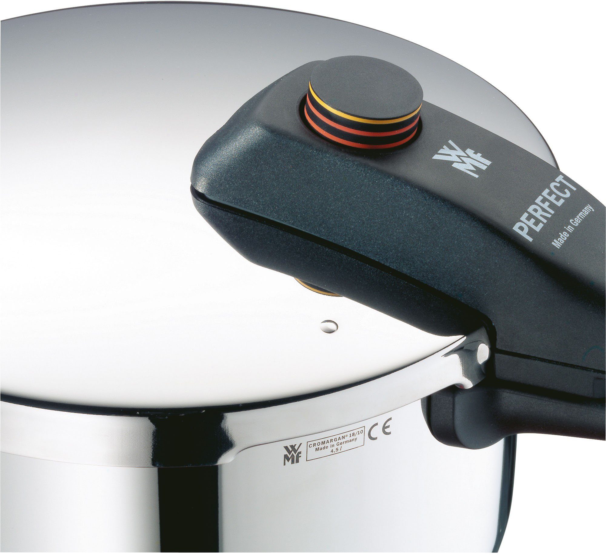 WMF Snelkookpan Perfect RDS Stoompan met een afneembare dekselgreep, inductie