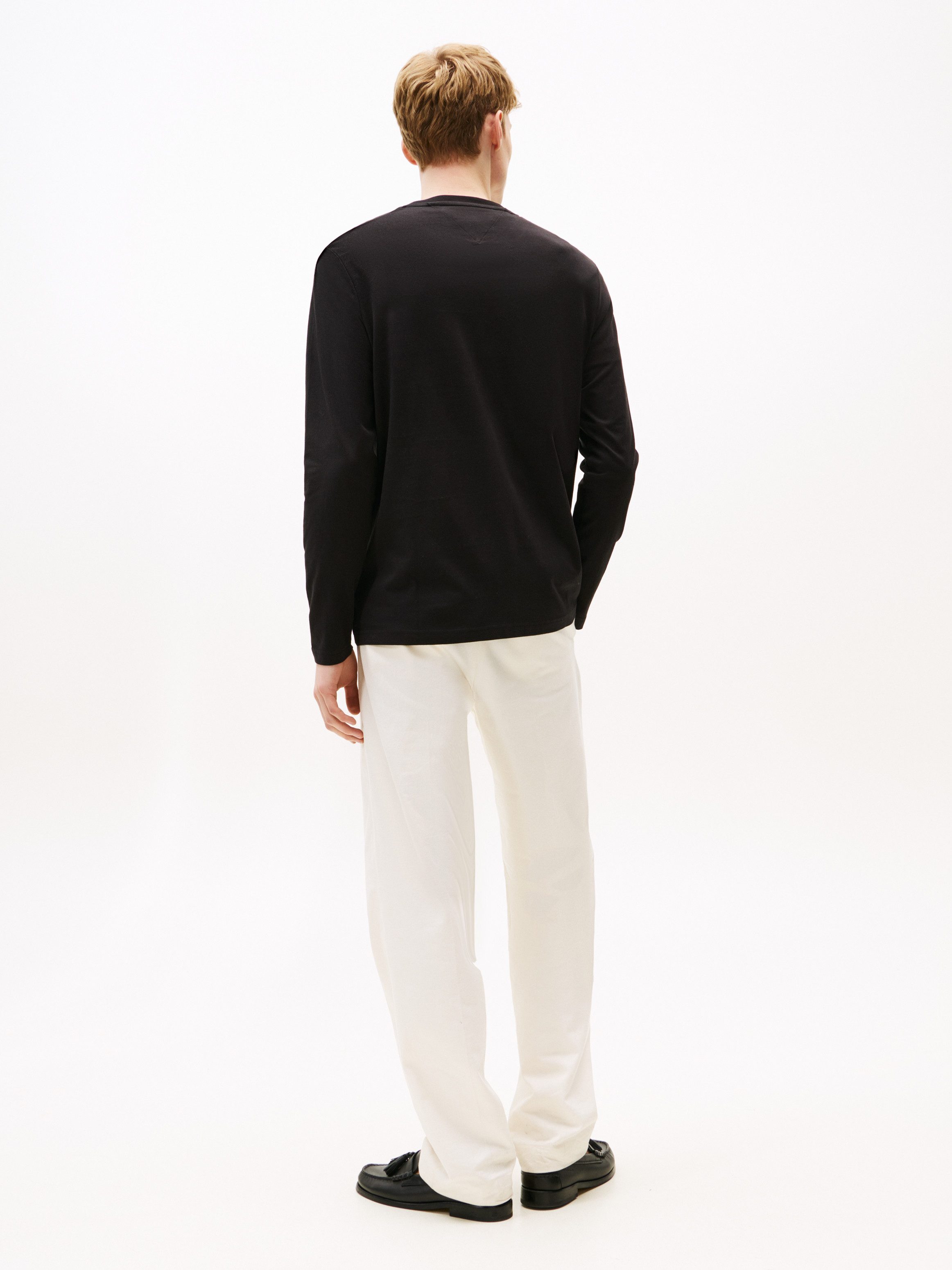 Tommy Hilfiger Longsleeve HILFIGER STACK LS TEE Contrasterende print op de borst
