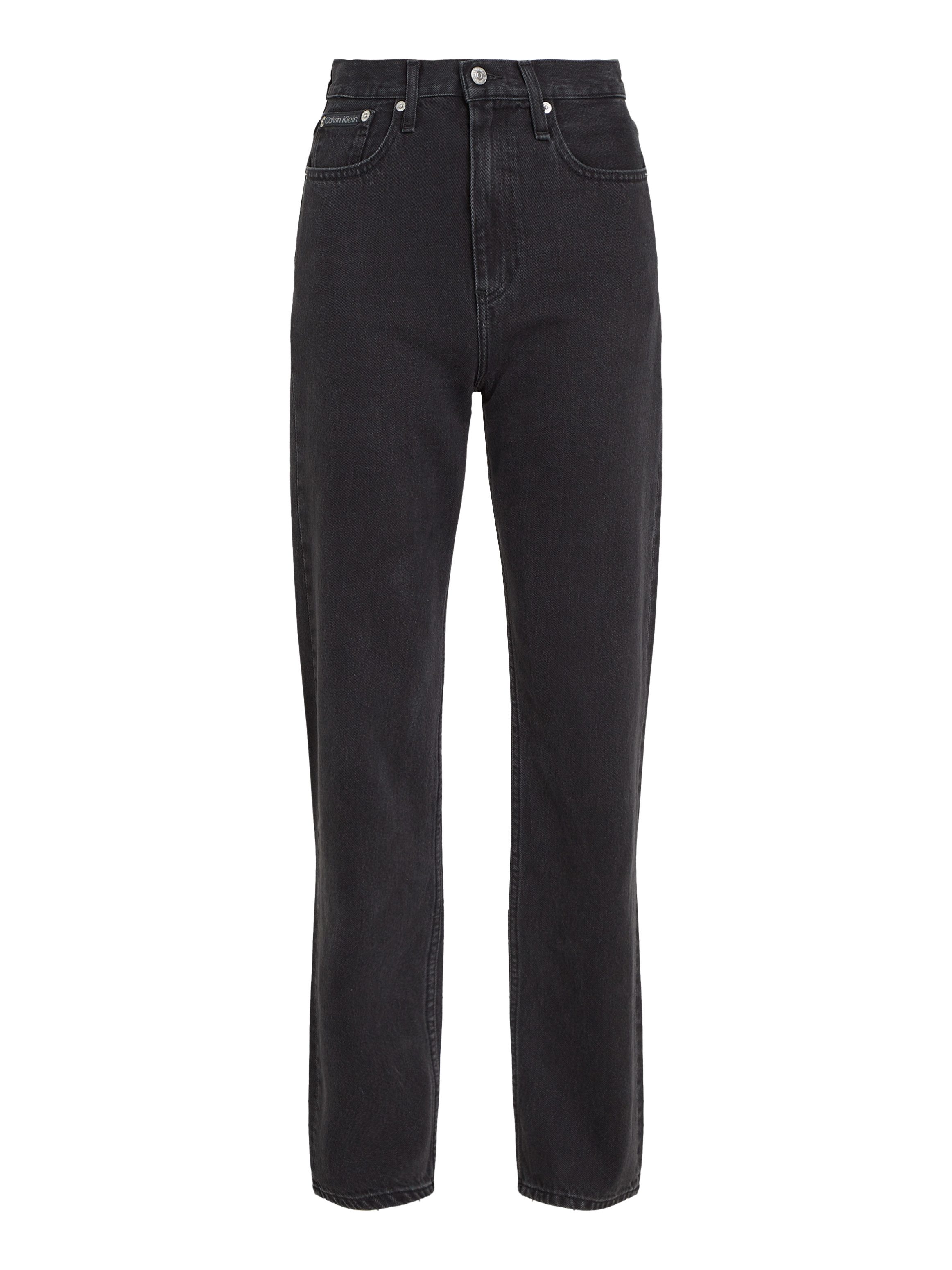 Calvin Klein Mom jeans HIGH RISE STRAIGHT lichte stone wash-look met muntzakje
