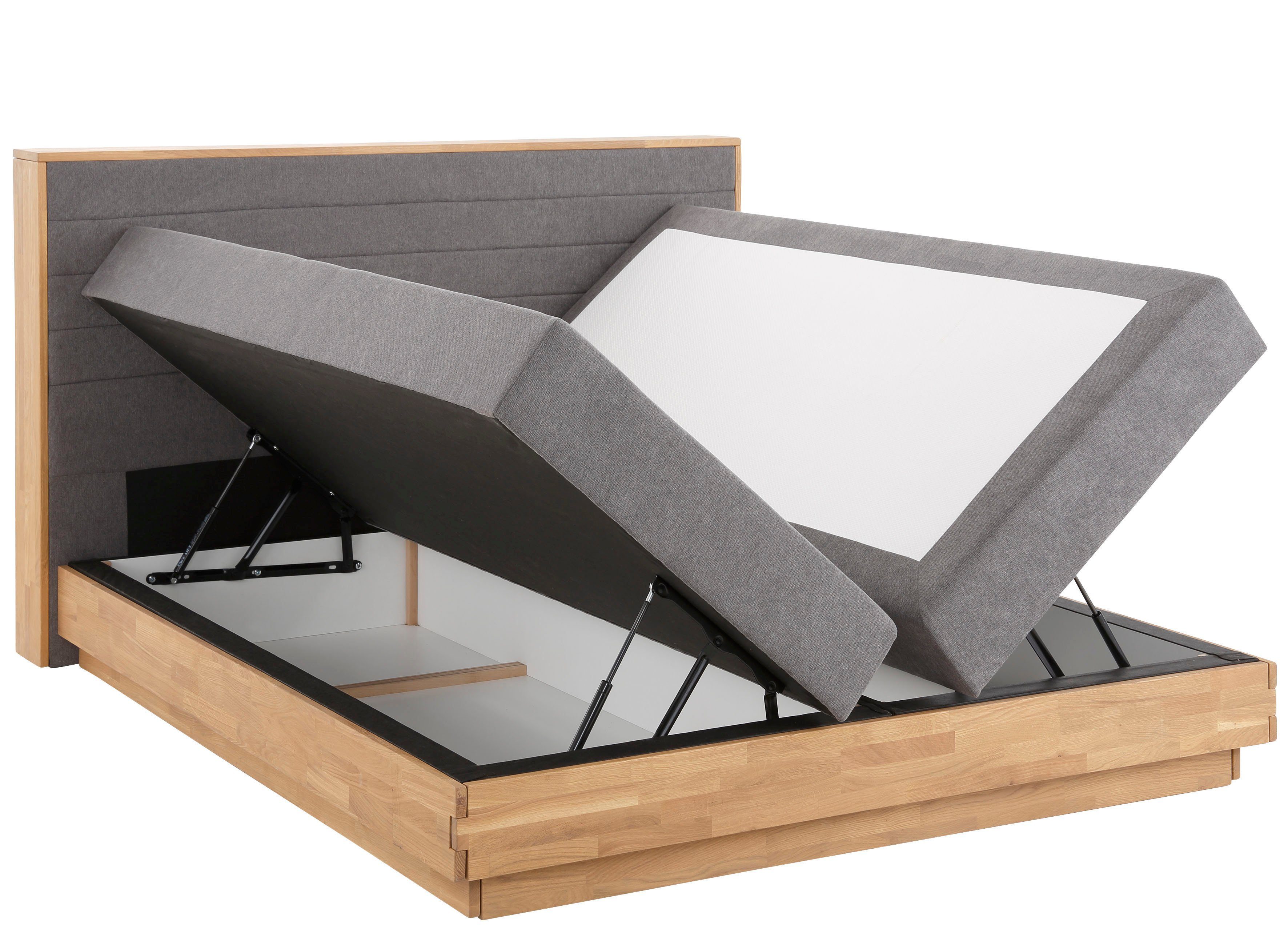 Home affaire Boxspring Cavan Eiken, met bedkist & topmatras, verschillende hardheden (ook H4)