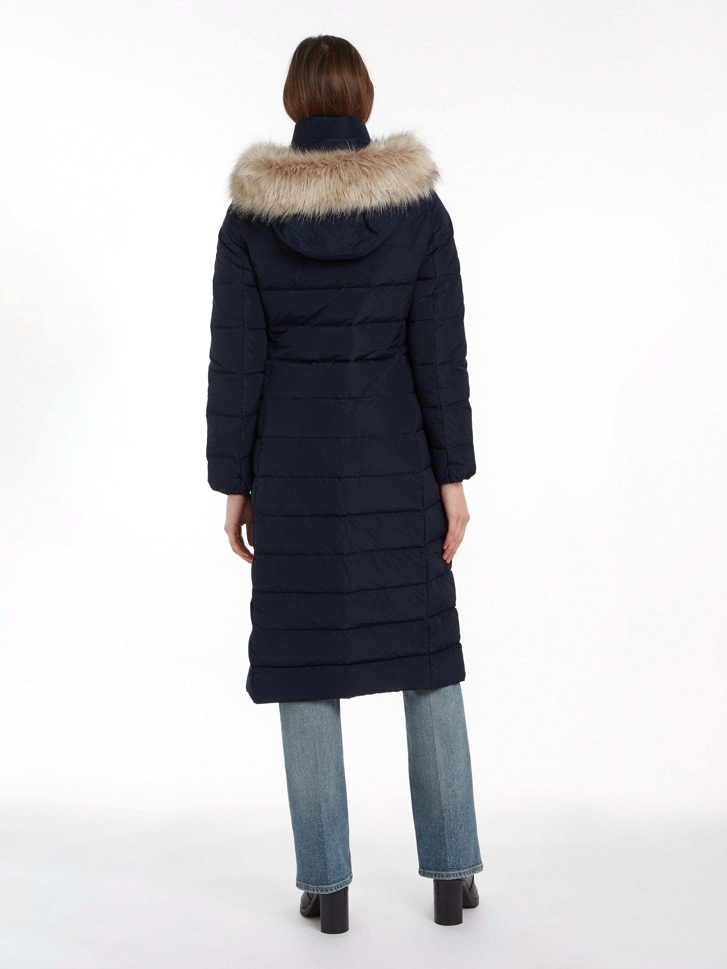 Tommy Hilfiger Gewatteerde jas HERITAGE DOWN TYRA MAXI WITH FUR