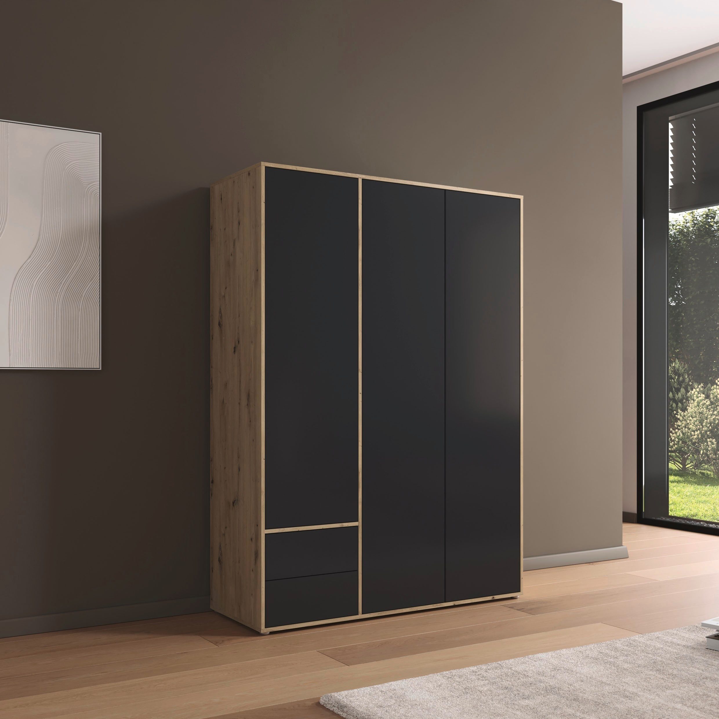 rauch Draaideurkast Kledingkast Kast Garderobe Wasmand NABILA veel Opbergruimte met 2 lades en push-to-open functie topseller made in germany