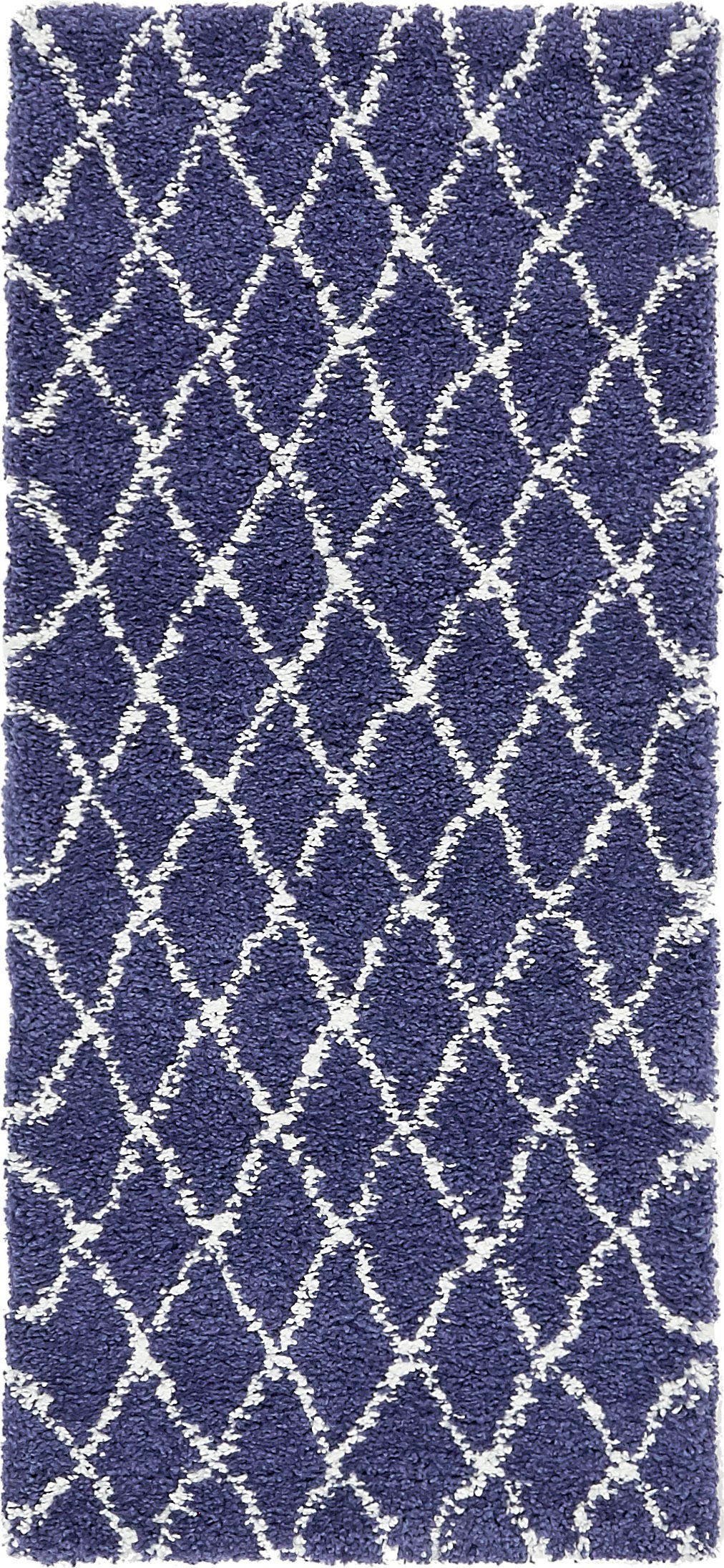 Myflair Möbel & Accessoires Hoogpolige loper Temara shag voorraadopruiming Tapijtloper, geweven, ruitdessin, zacht & behaaglijk