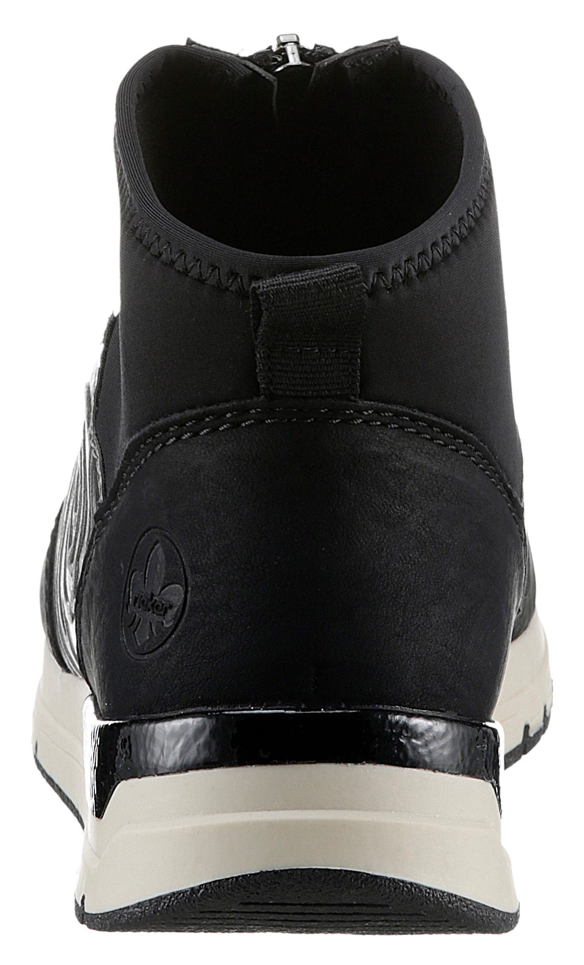 Rieker Slip-on sneakers instaplaarzen, enkellaars, high top sneaker in vegan uitvoering