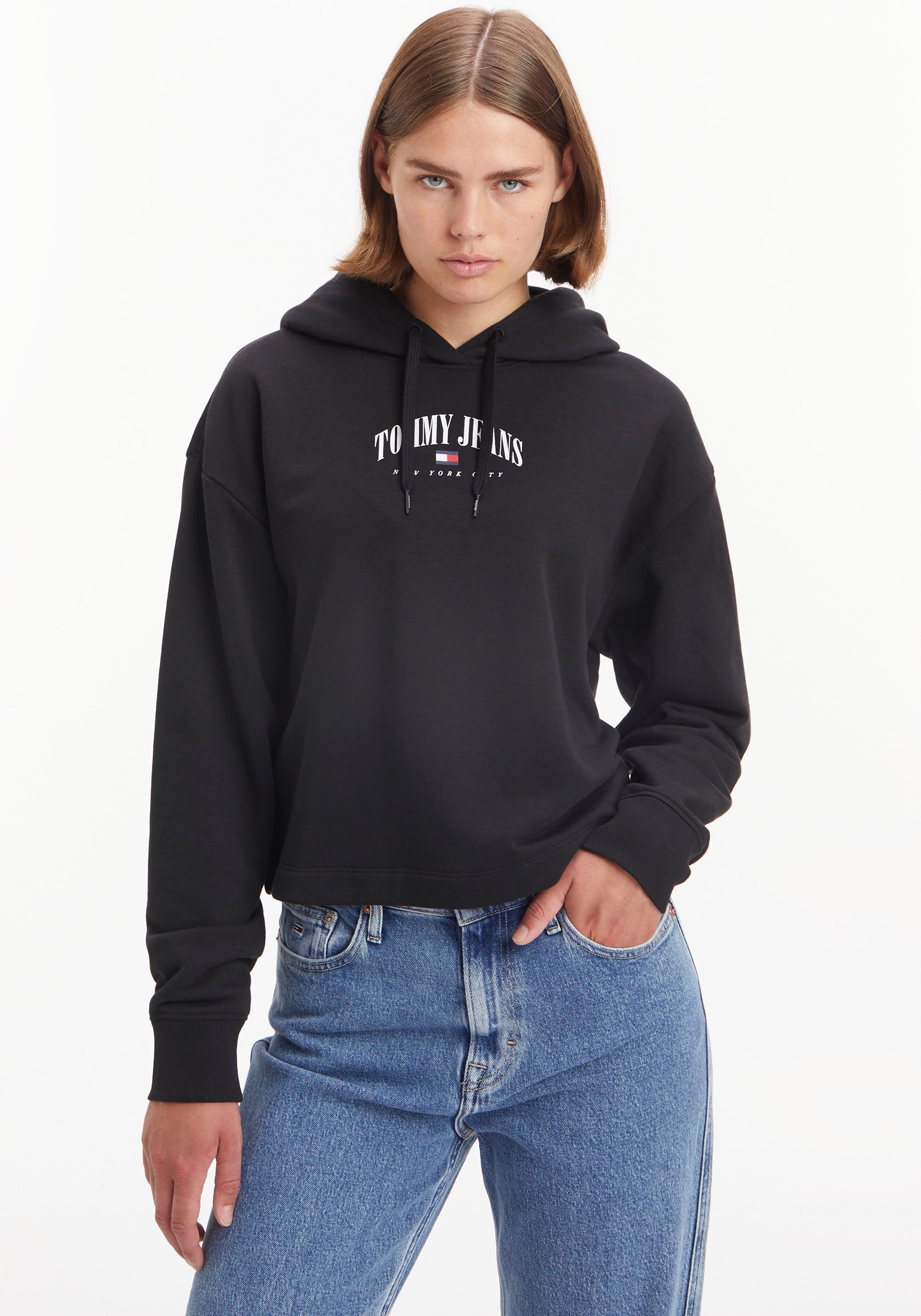 TOMMY JEANS Hoodie TJW RLX ESSENTIAL LOGO 2 HOODIE dames truien met capuchon maat XL (42) zwart