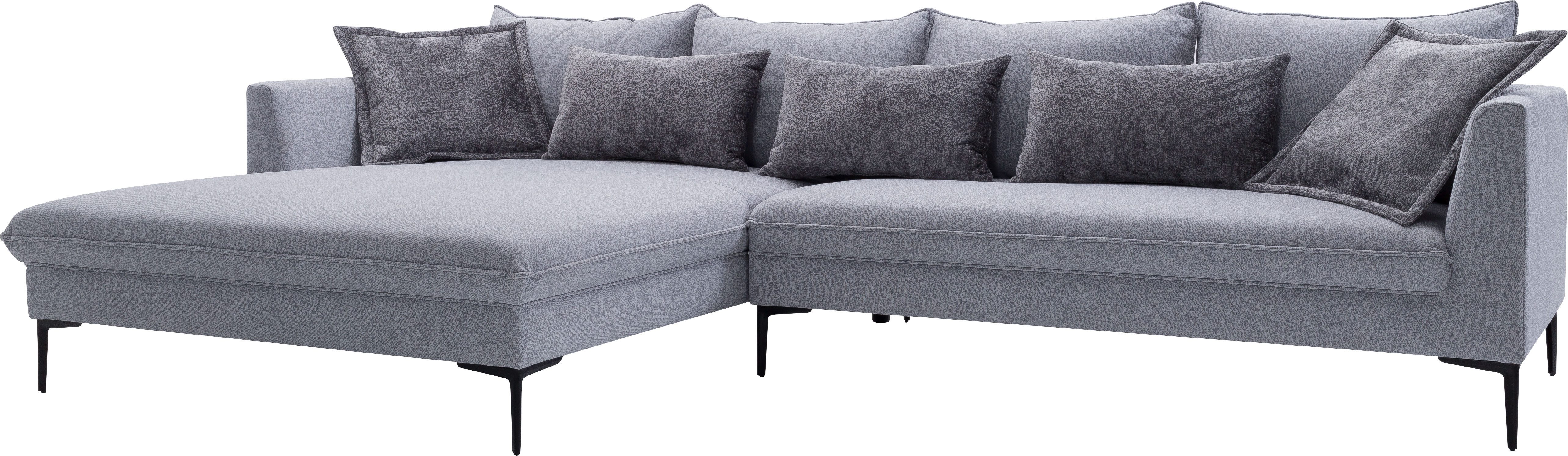 exxpo - sofa fashion Hoekbank Piazza, elegant en chic, designbank met geweldig zitcomfort, Longchair hoek in hoogwaardige afwerking, afmetingen 321x187cm (2-delig)