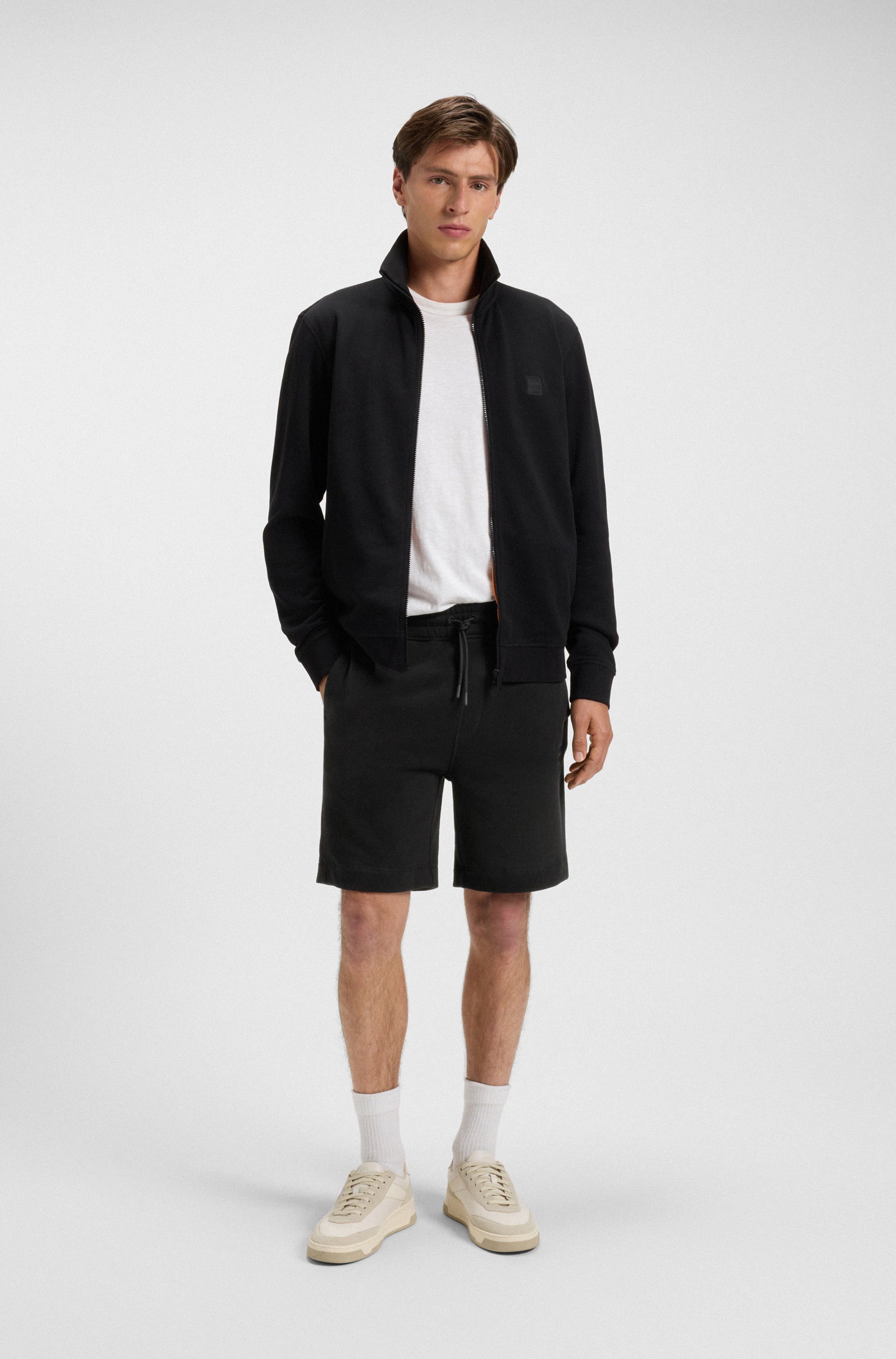 Boss Orange Sweatshort Sewalk met boss-merklabel